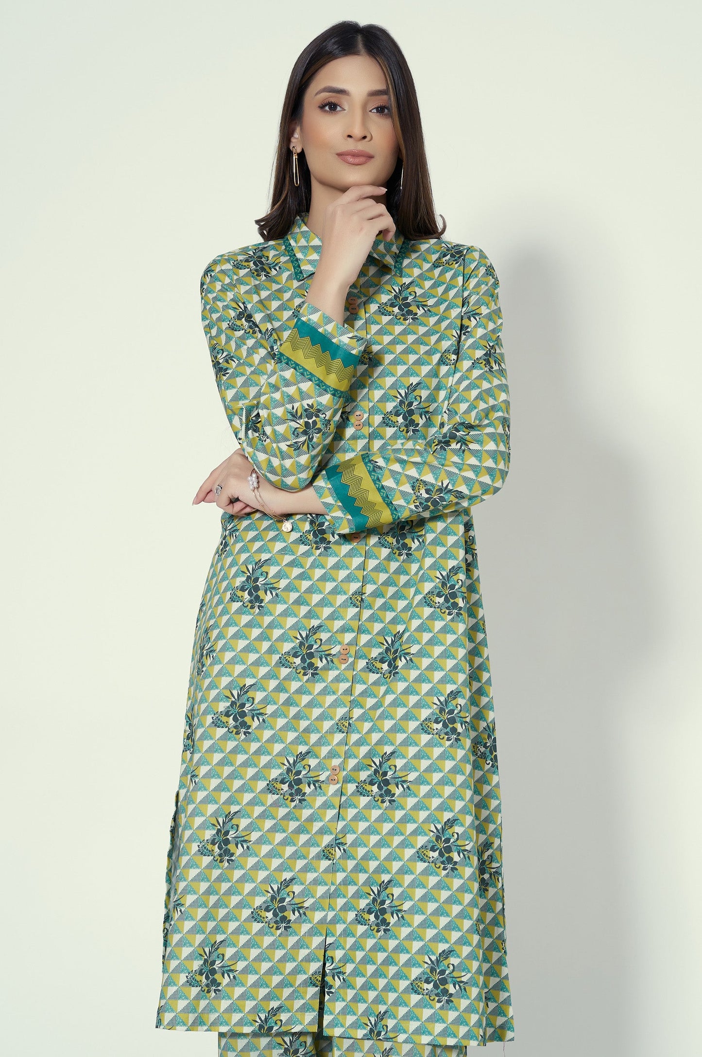 Unstitched 1 Piece Printed Lawn Shirt