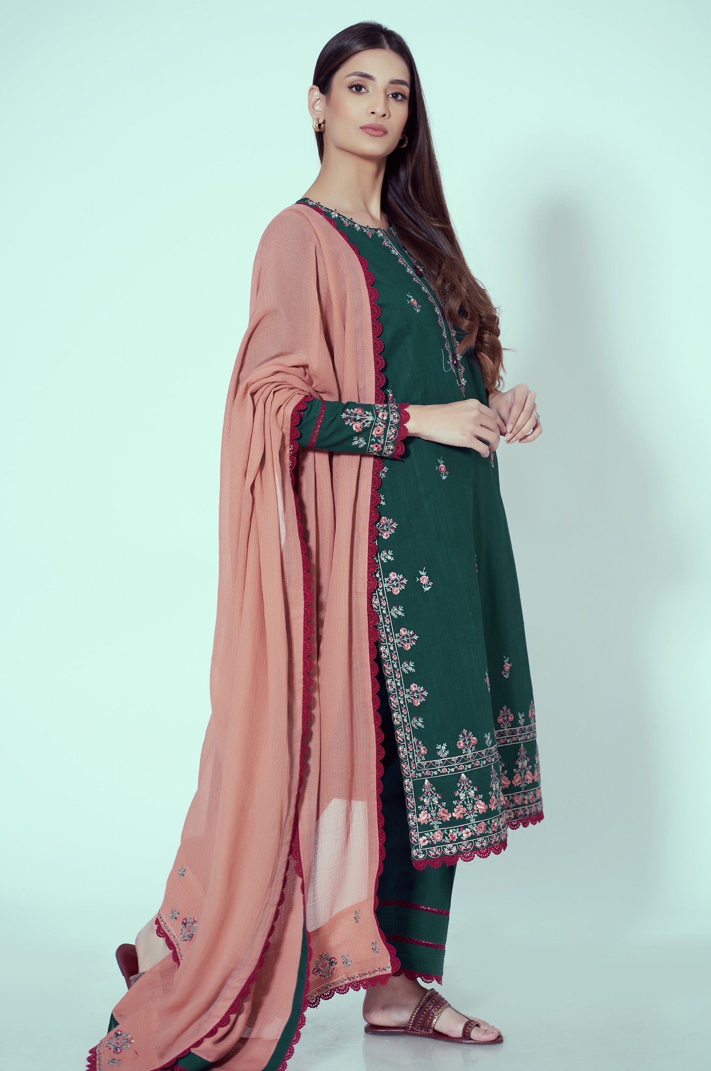 Unstitched 3 Piece Textured Slub Suit