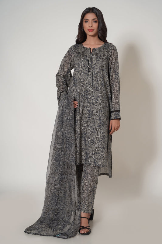 Unstitched 3 Piece Printed Cambric Suit