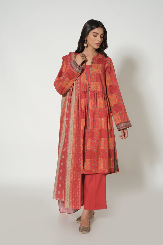 Unstitched 3 Piece Printed Cambric Suit