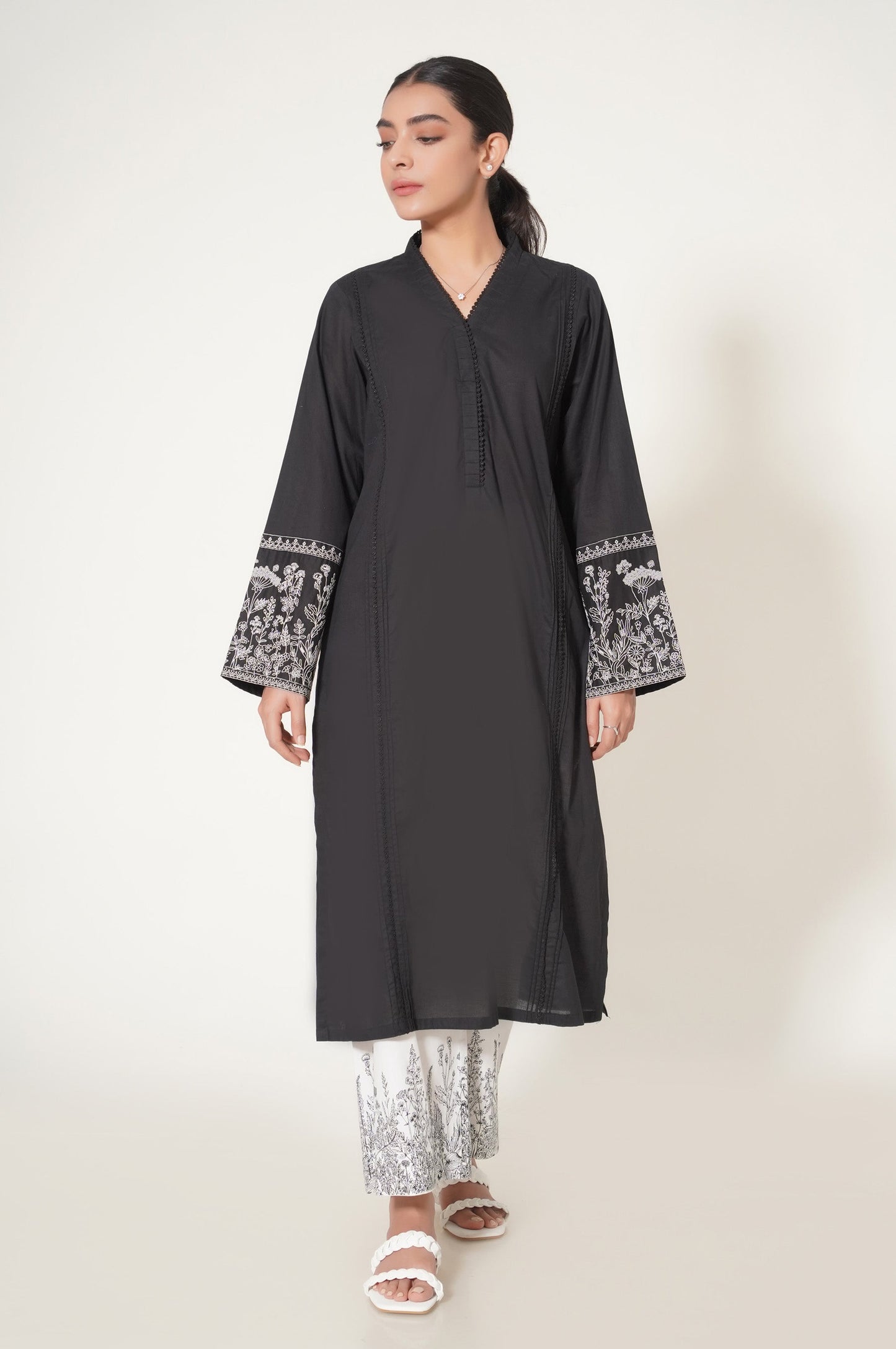 Stitched 2 Piece Cambric Embroidered Suit