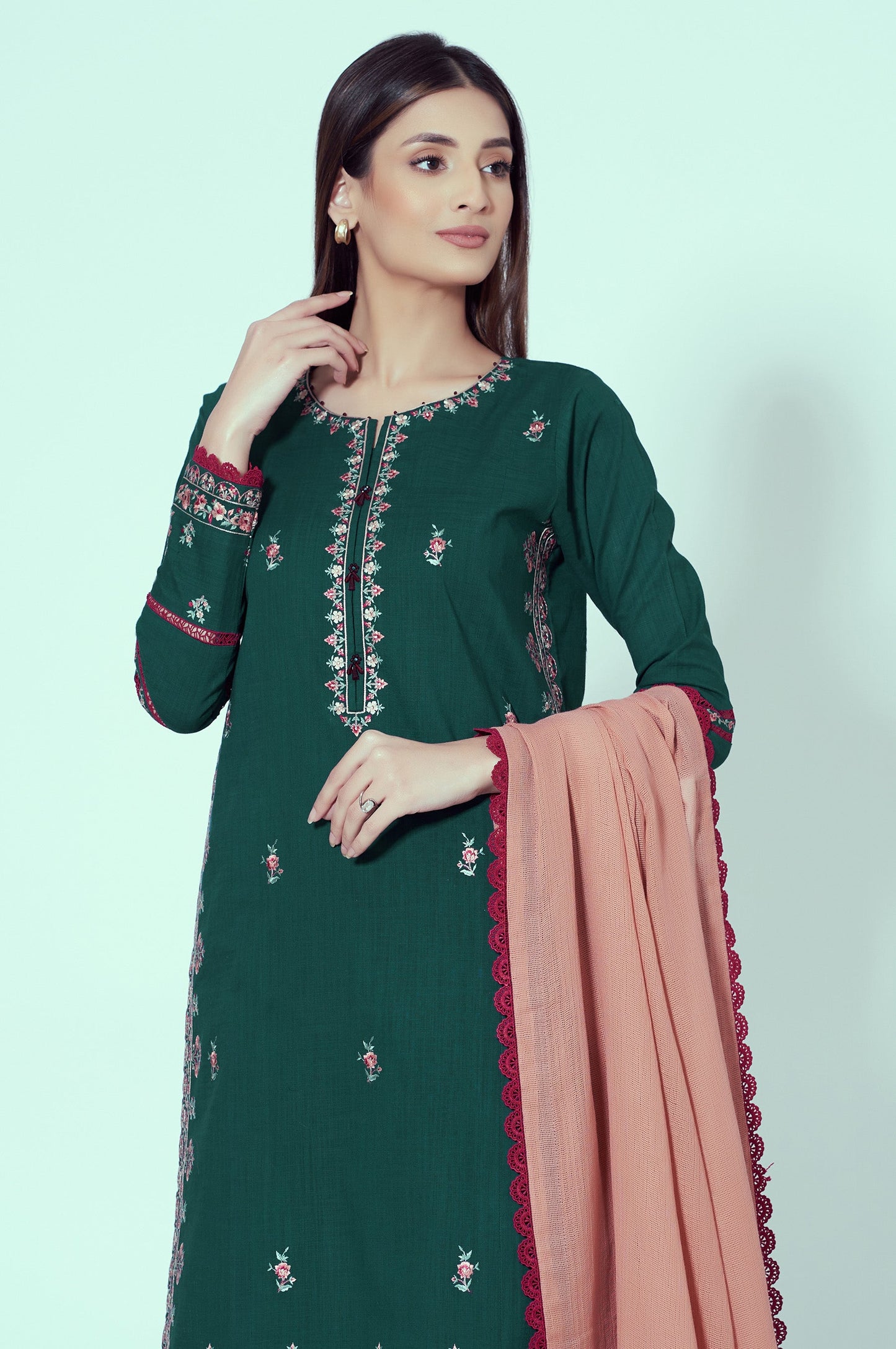 Unstitched 3 Piece Textured Slub Suit