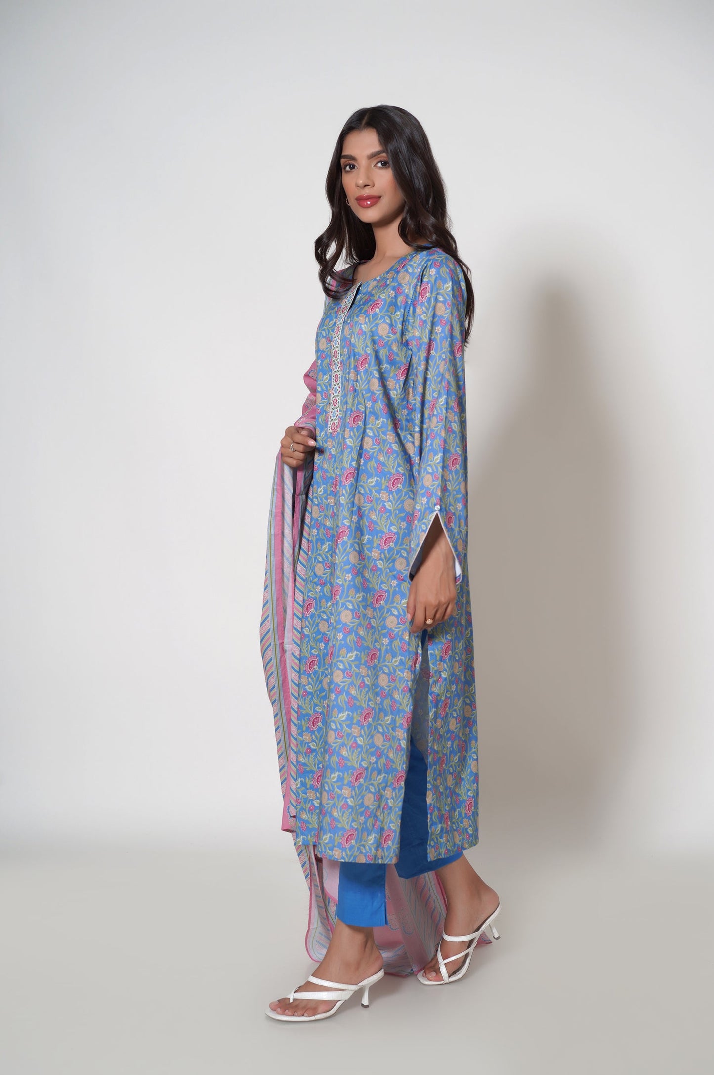 Unstitched 3 Piece Printed Cambric Suit