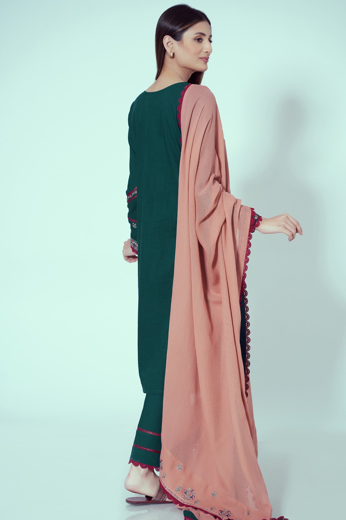 Unstitched 3 Piece Textured Slub Suit