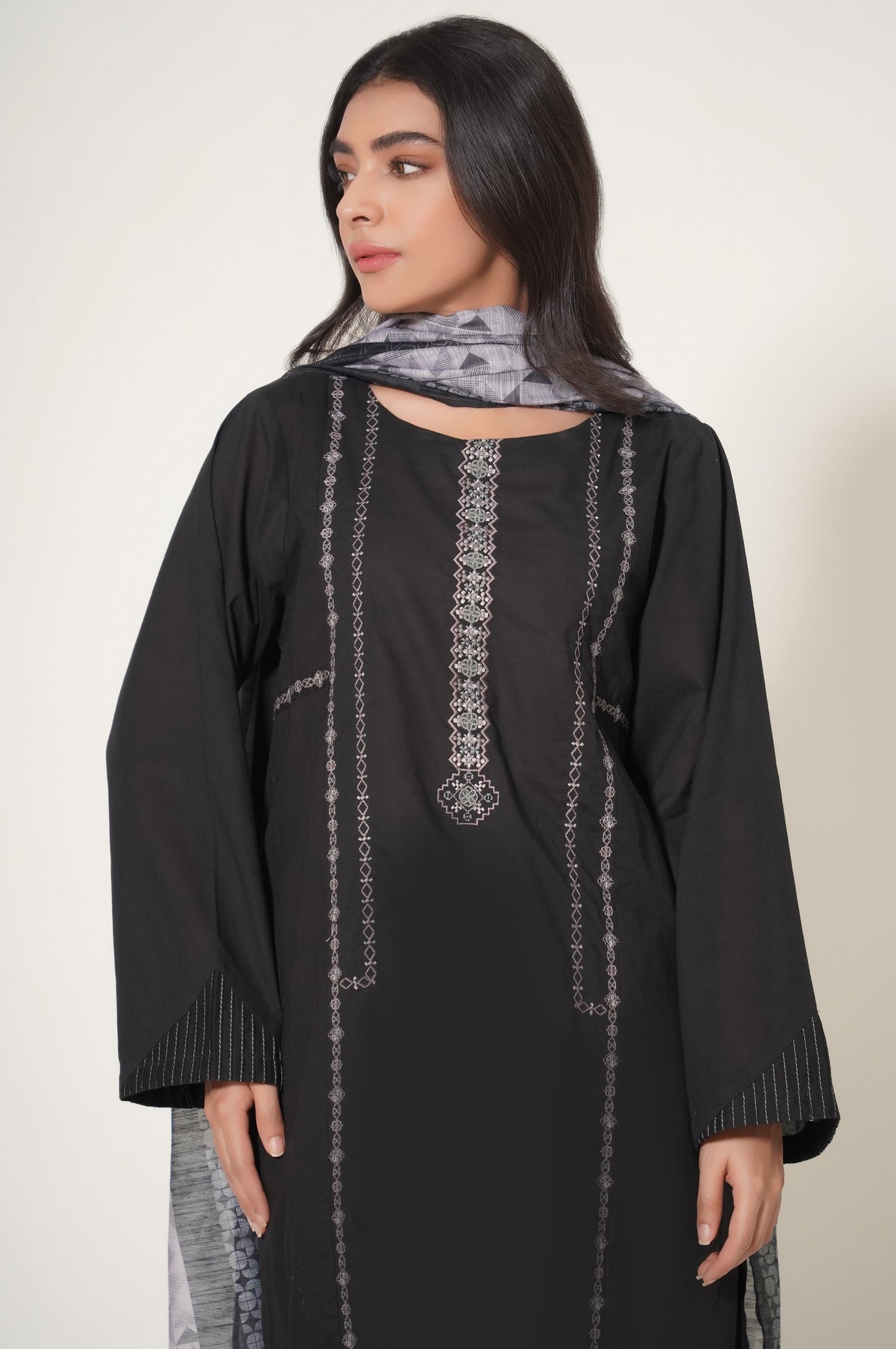 Stitched 2 Piece Cambric Embroidered Suit