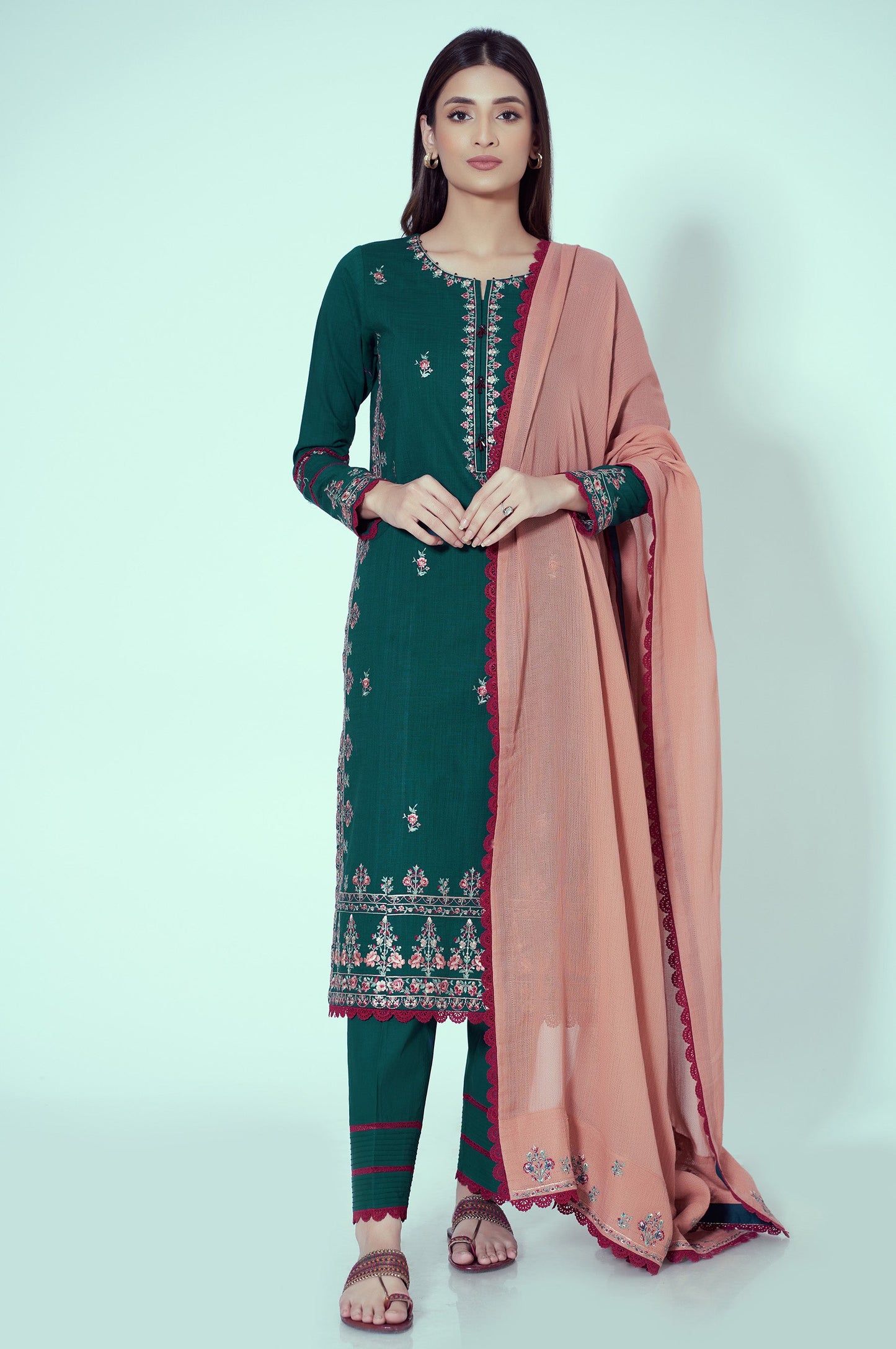 Unstitched 3 Piece Textured Slub Suit