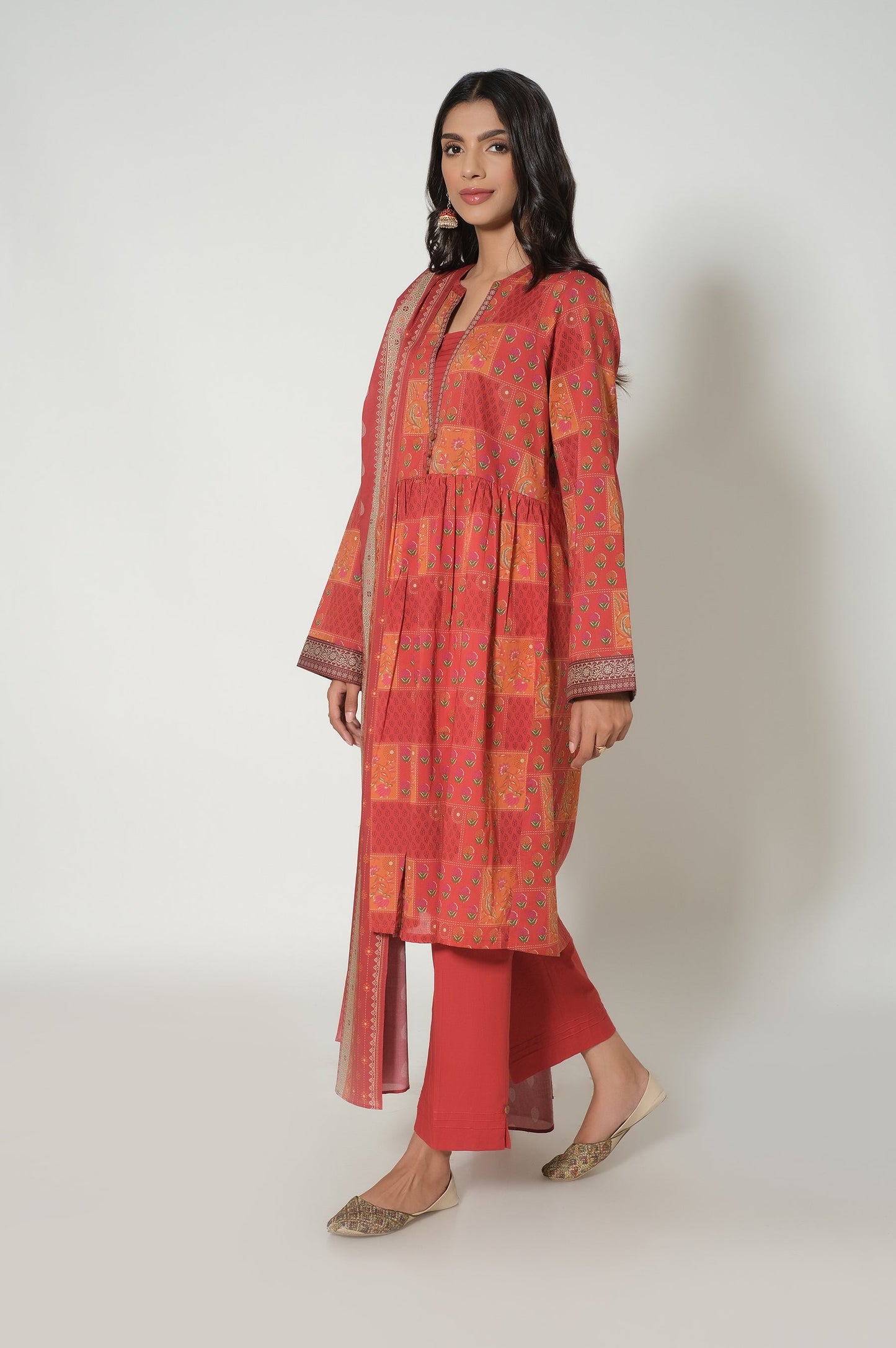 Unstitched 3 Piece Printed Cambric Suit