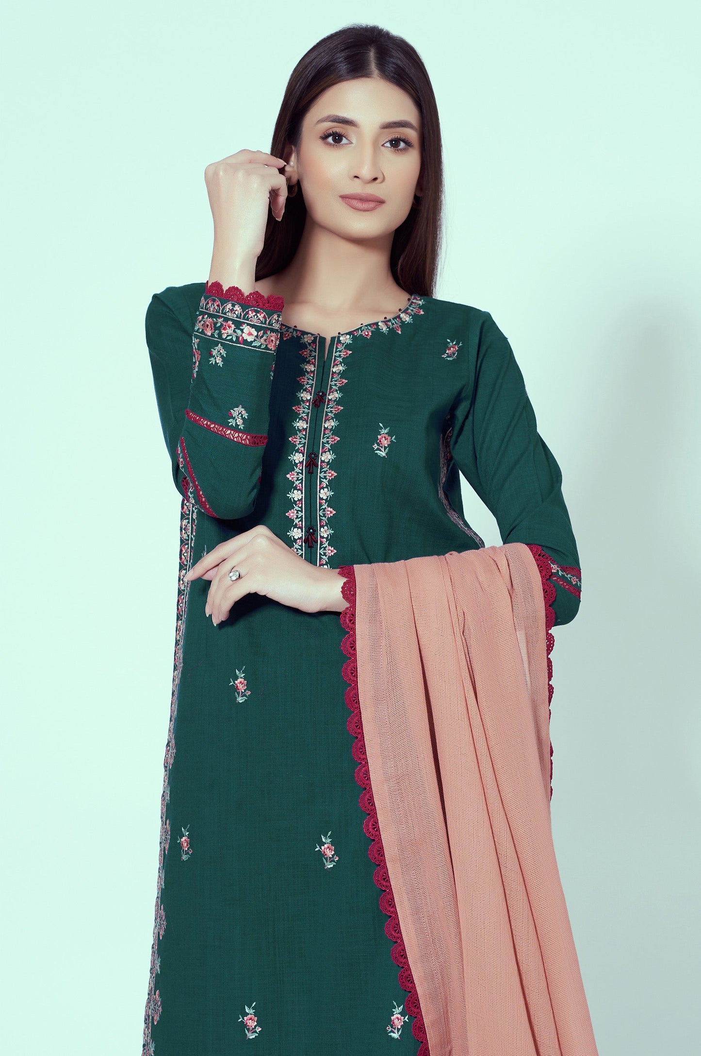 Unstitched 3 Piece Textured Slub Suit