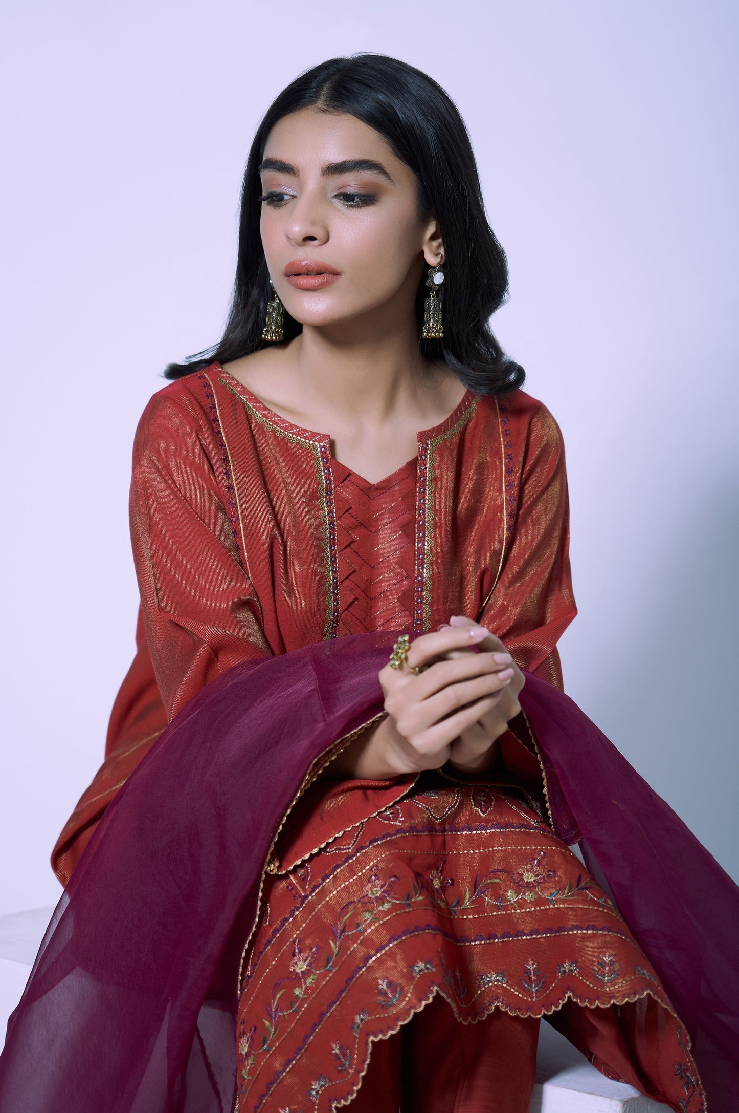 Stitched 3 Piece Staple Mysuri Embroidered Suit