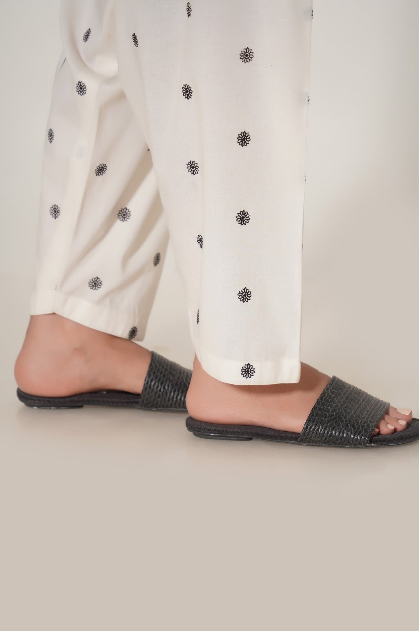 Stitched Cambric Embroidered Bottom - Off White