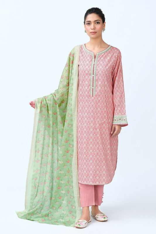 Unstitched 3 Piece Printed Cambric Suit