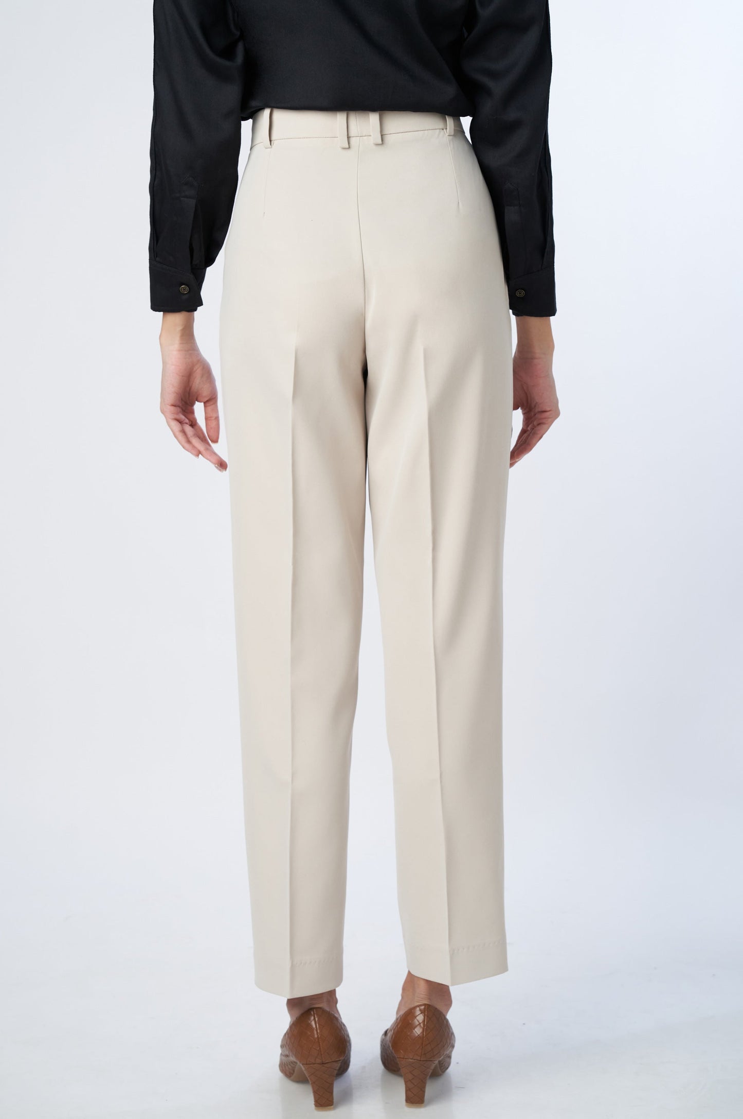 Straight Fit Formal Pants - Ivory