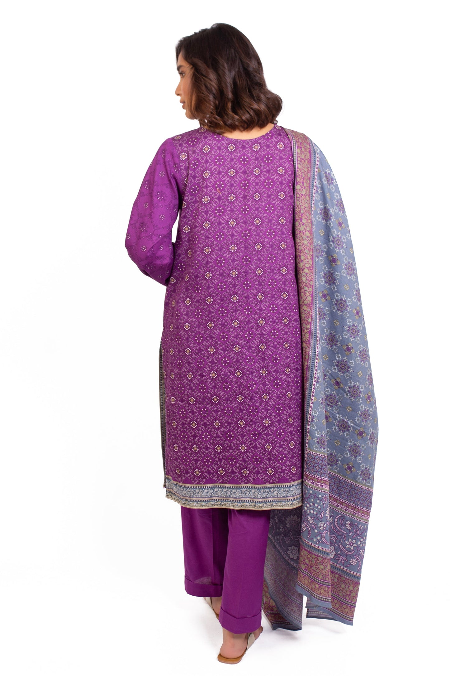 Stitched 3 Piece Embroidered Cottel Suit