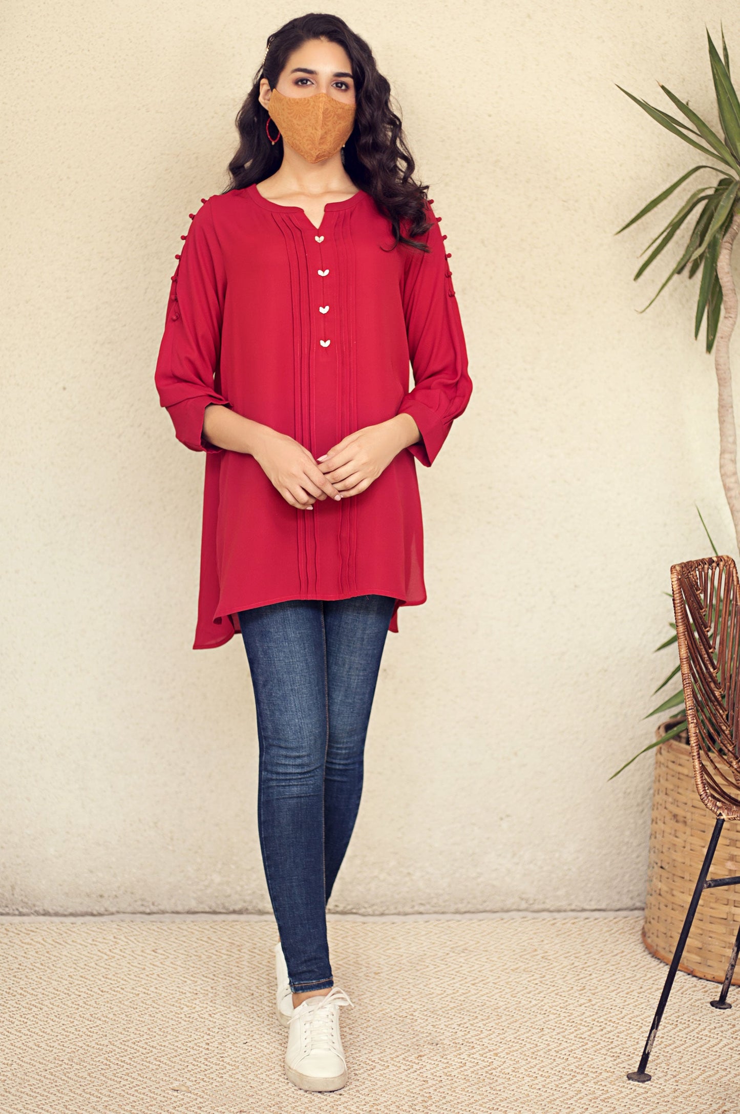 Stitched 1 Piece Embellished Shirt