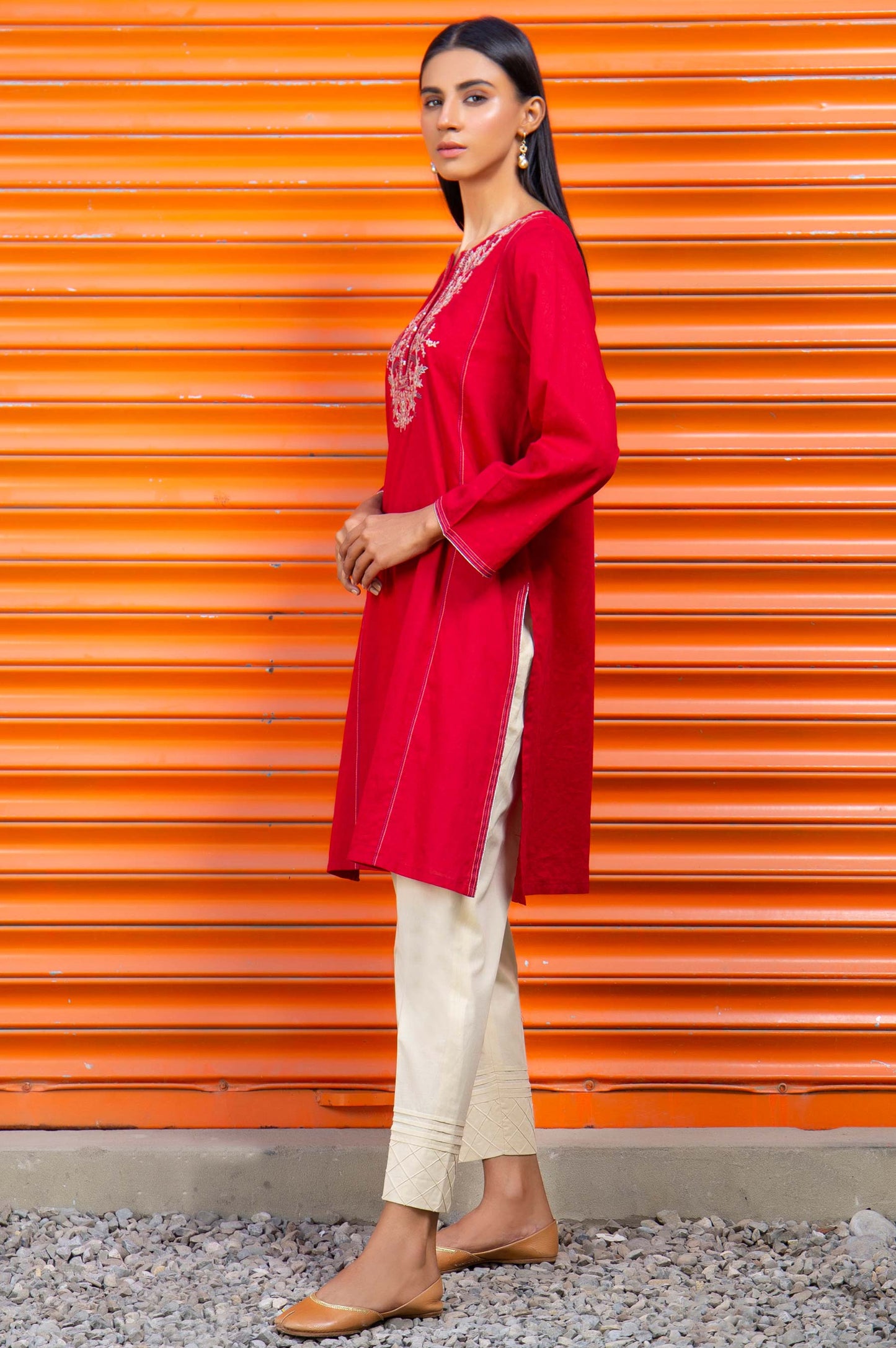 Stitched 1 Piece Embroidered Jacquard Shirt