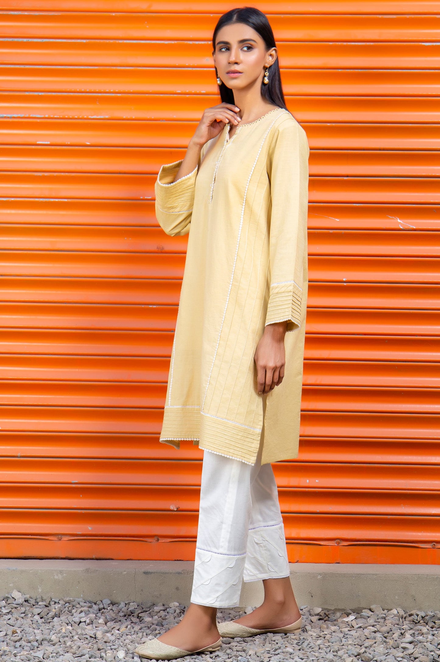 Stitched 1 Piece Embellished Khaddar Shirt