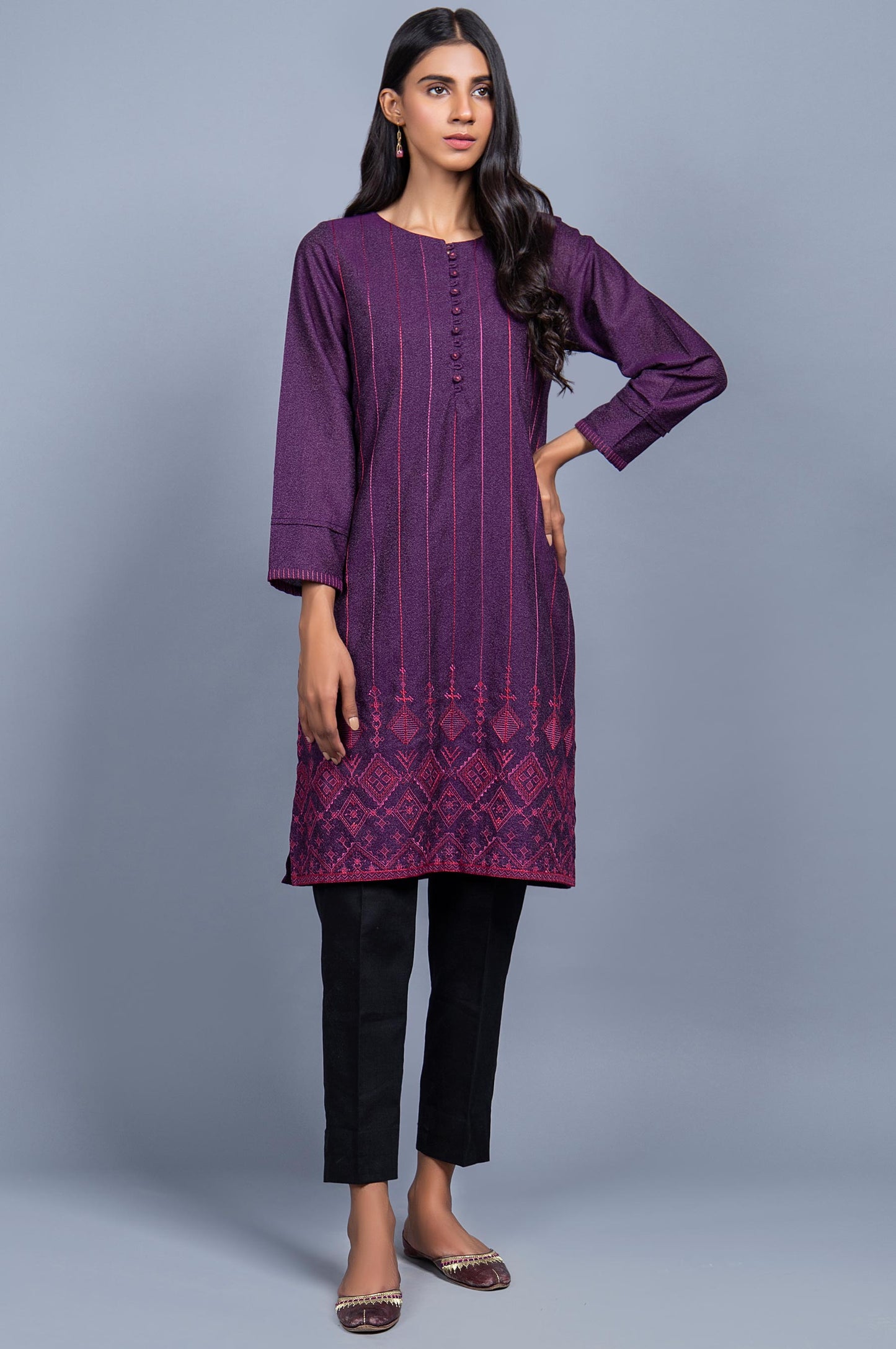 Stitched 1 Piece Embroidered Karandi Shirt