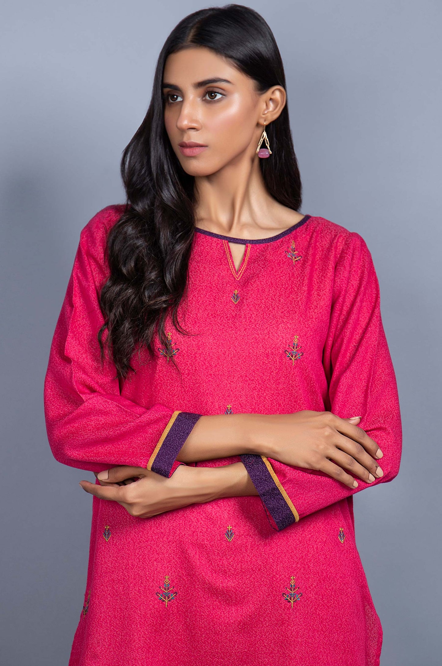 Stitched 1 Piece Embroidered Karandi Shirt