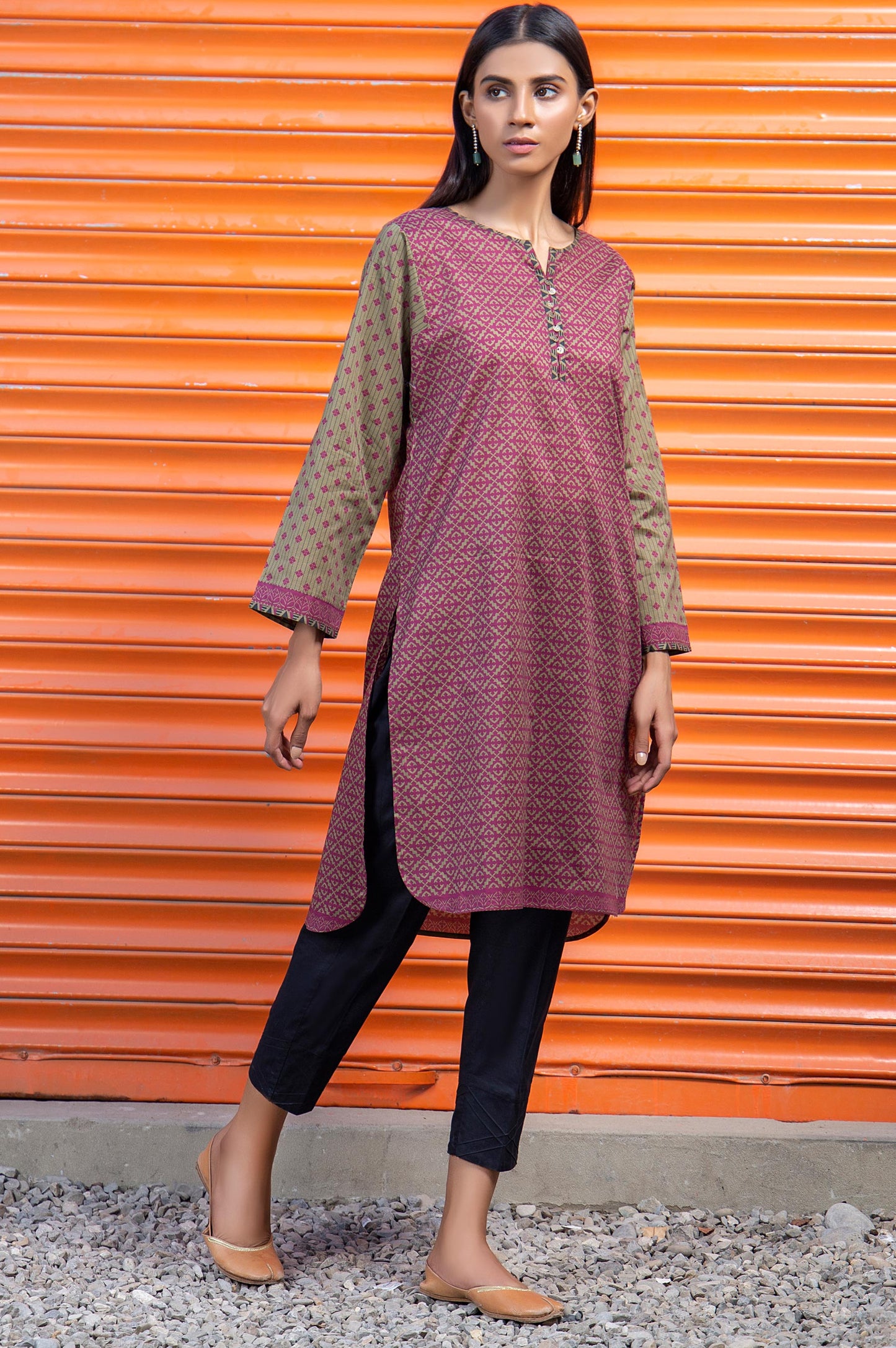 Stitched 1 Piece Embellished Cambric Shirt