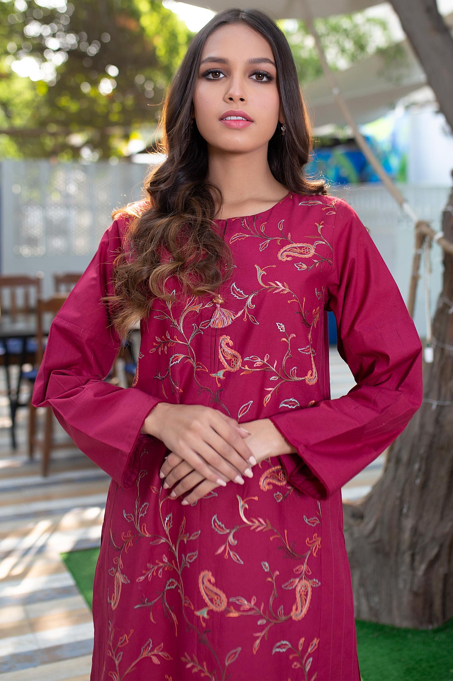 Stitched 1 Piece Embroidered Cambric Shirt