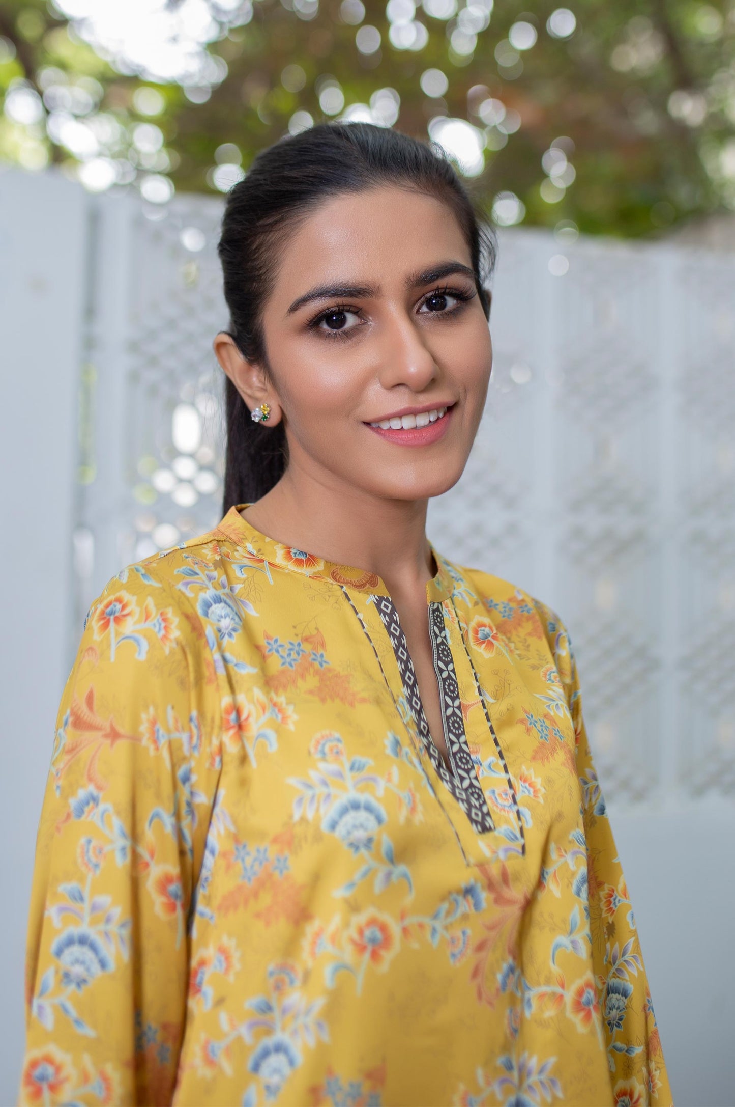 Stitched 1 Piece Embellished Satin Shirt