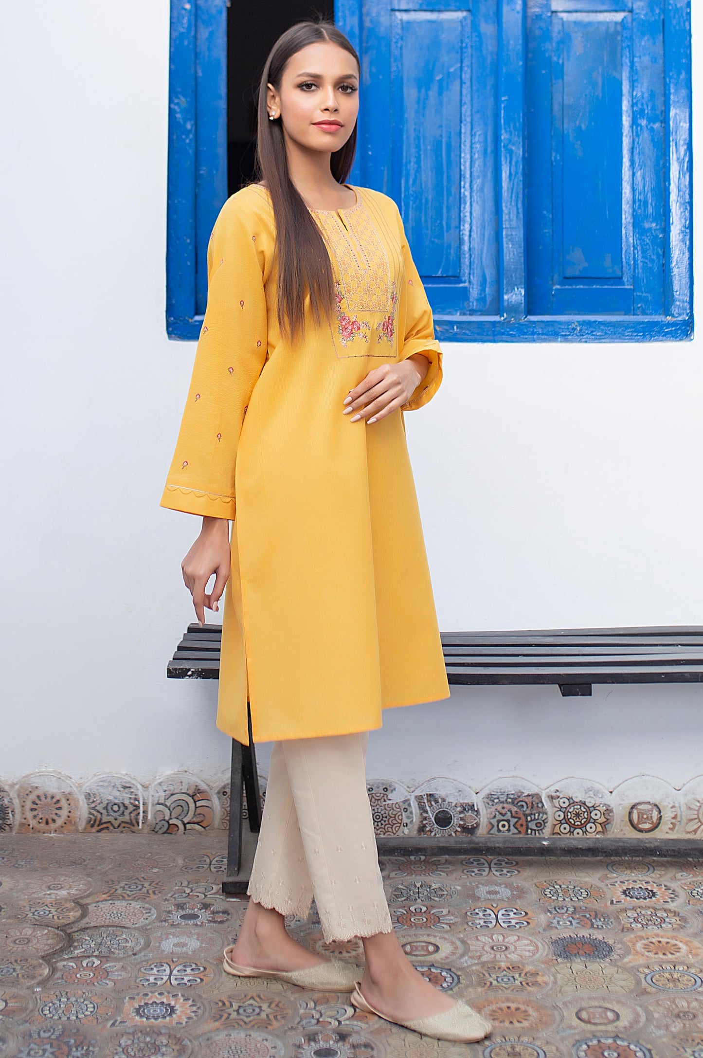 Stitched 1 Piece Embroidered Zari Masoori Shirt