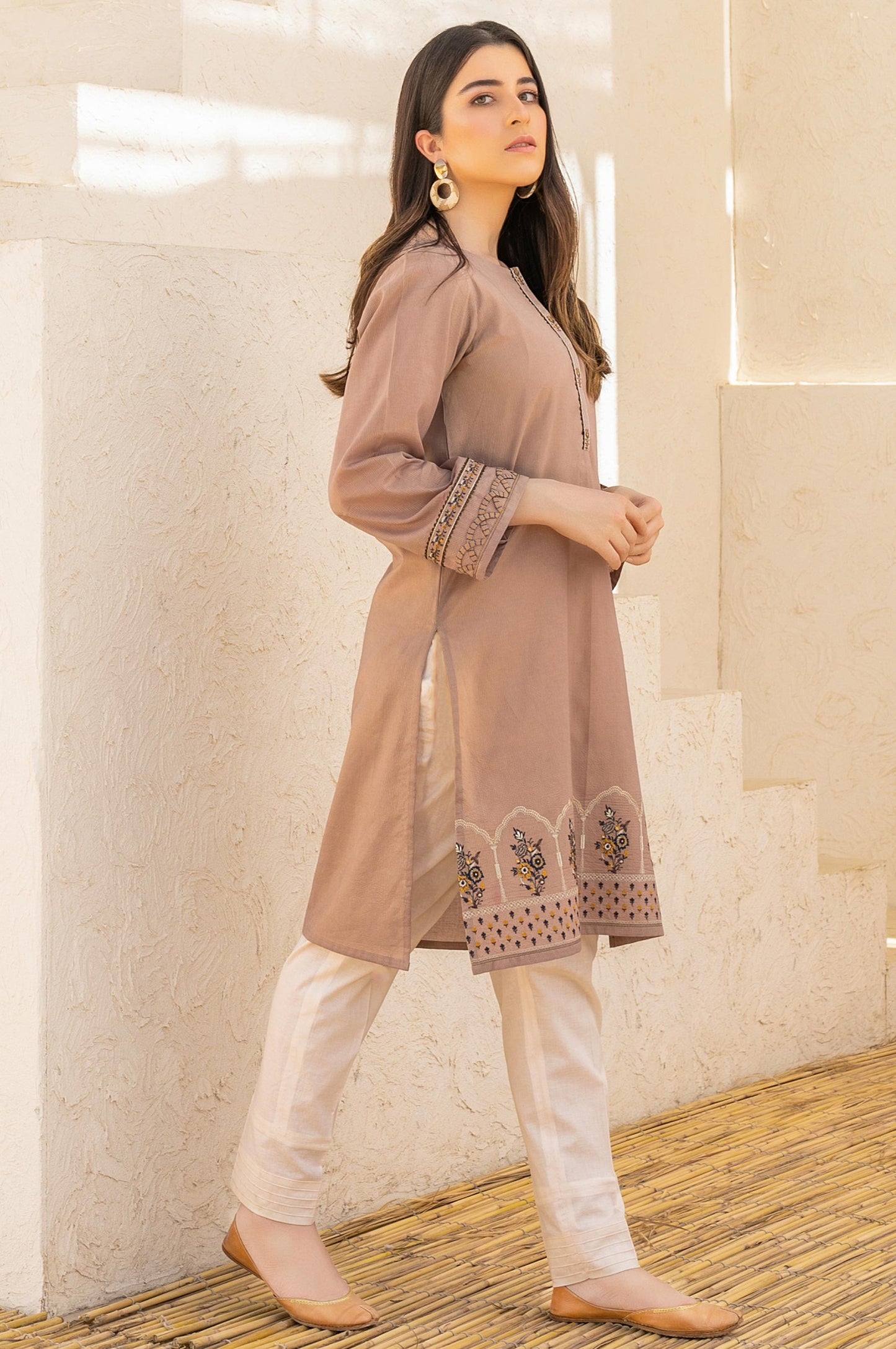 Stitched 1 Piece Embroidered Zari Masoori Shirt