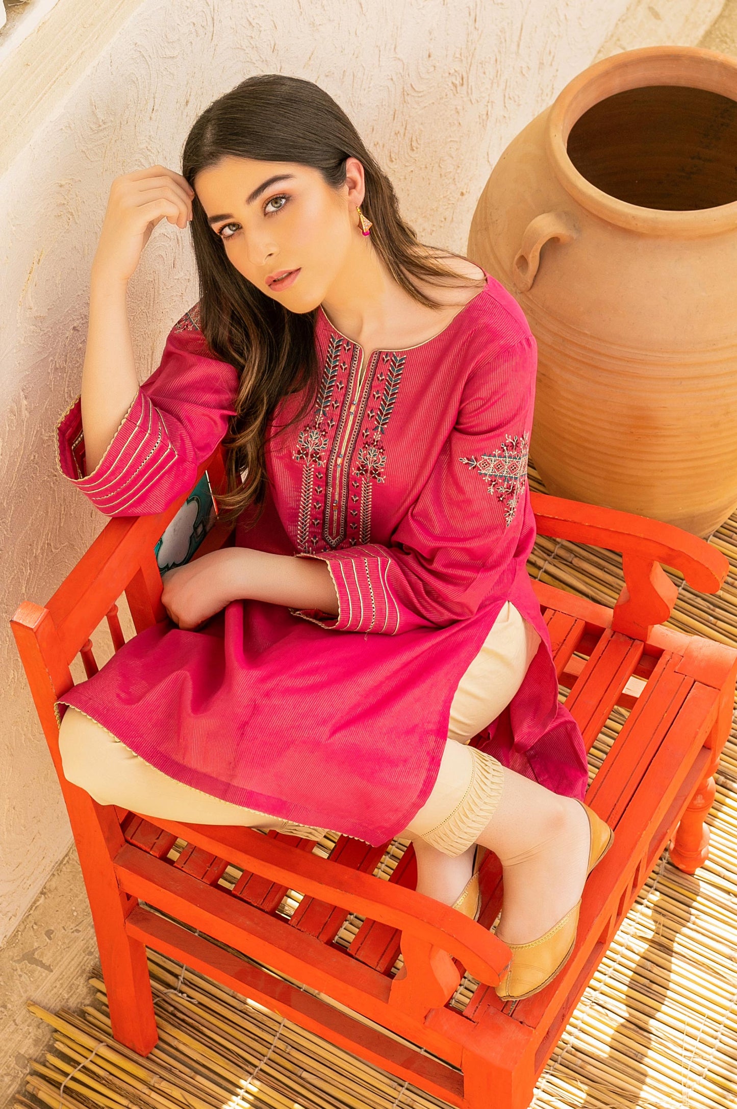 Stitched 1 Piece Embroidered Zari Masoori Shirt