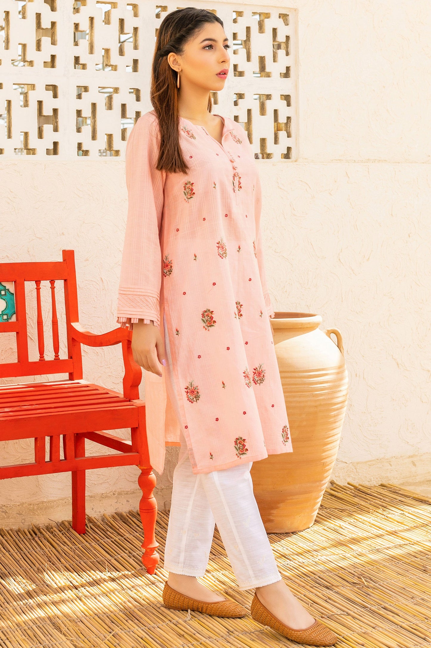 Stitched 1 Piece Embroidered Doria Shirt