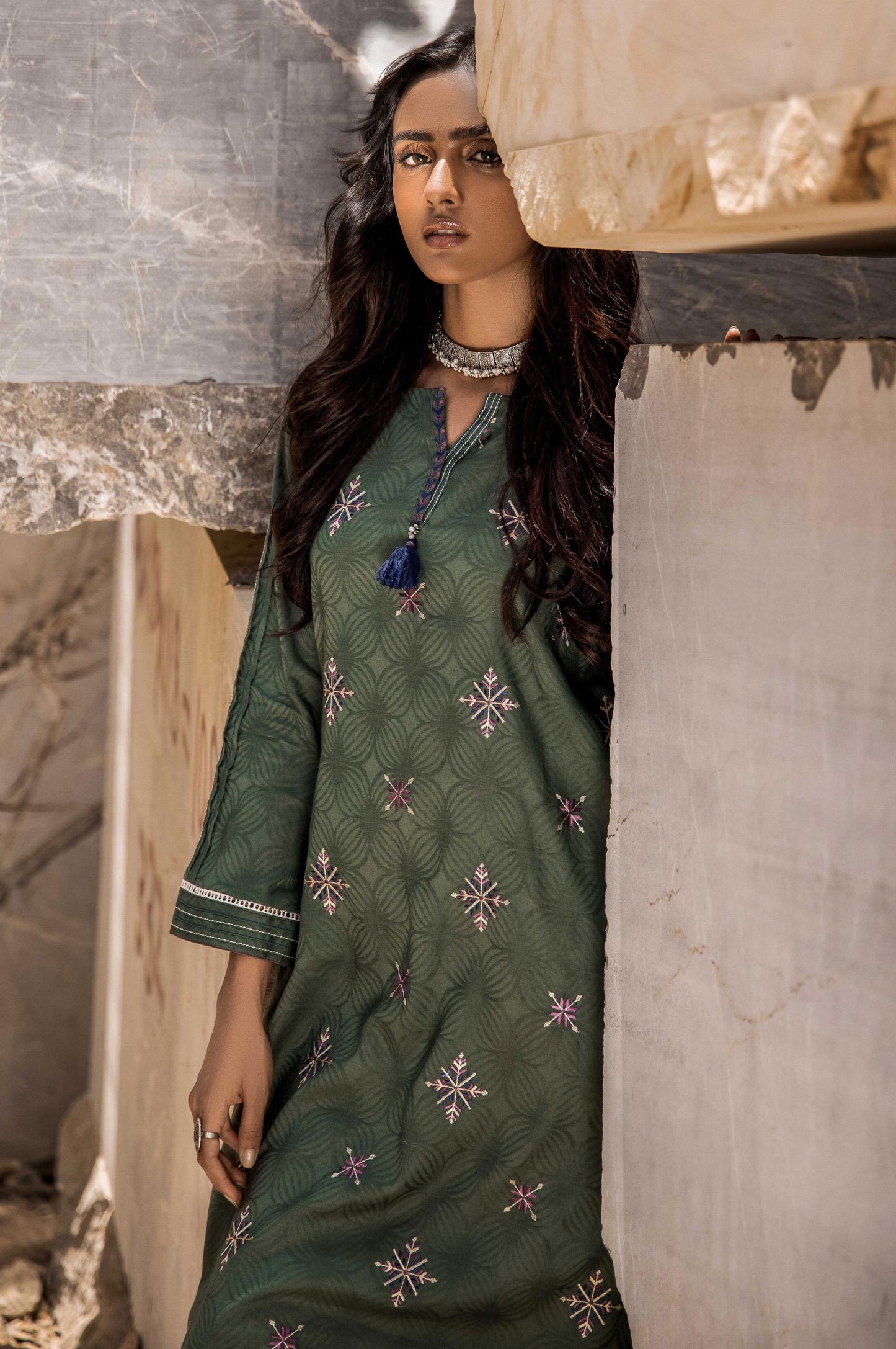 Stitched 1 Piece Self Jacquard Shirt