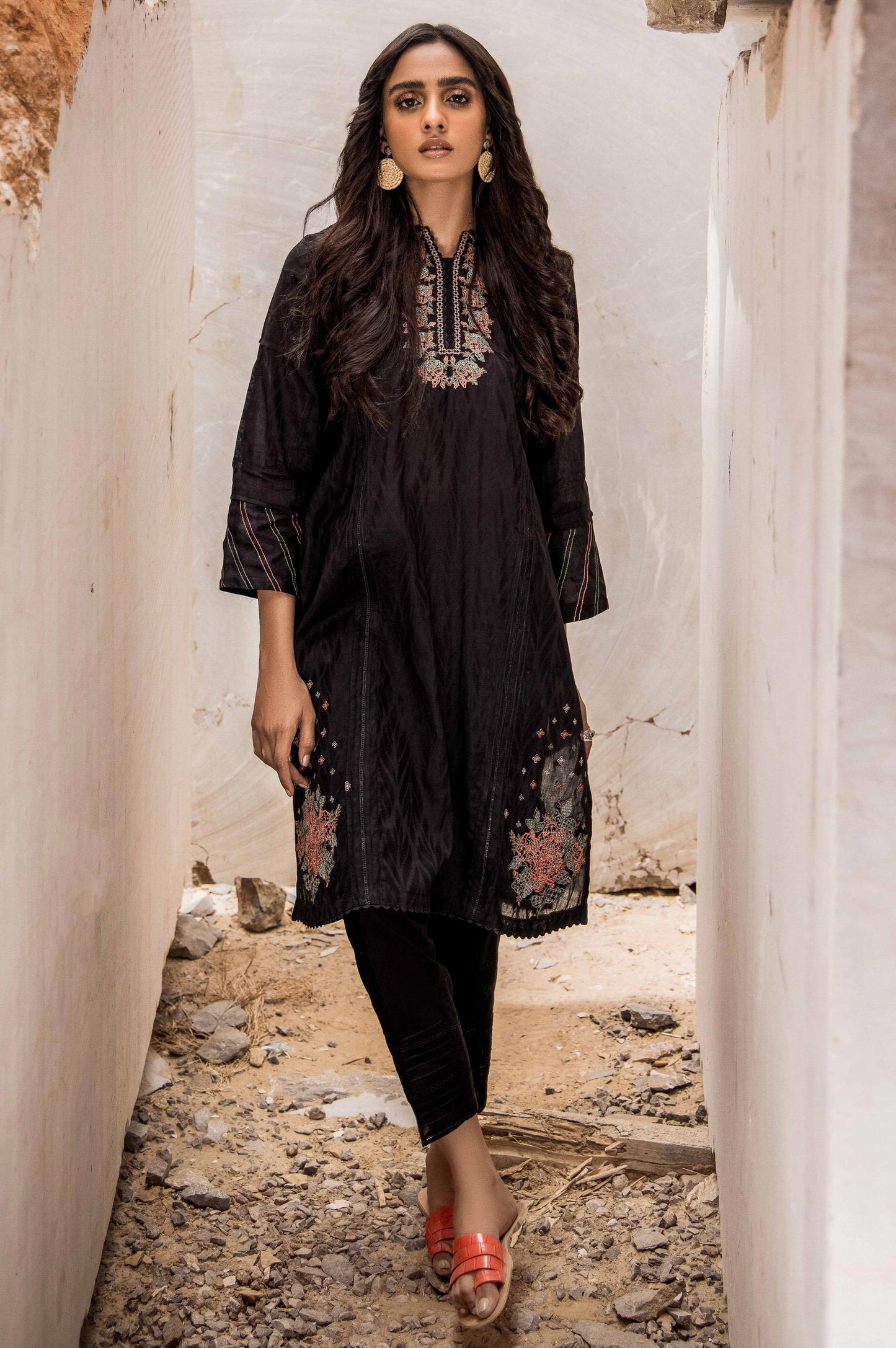 Stitched 1 Piece Embroidered Jacquard Shirt