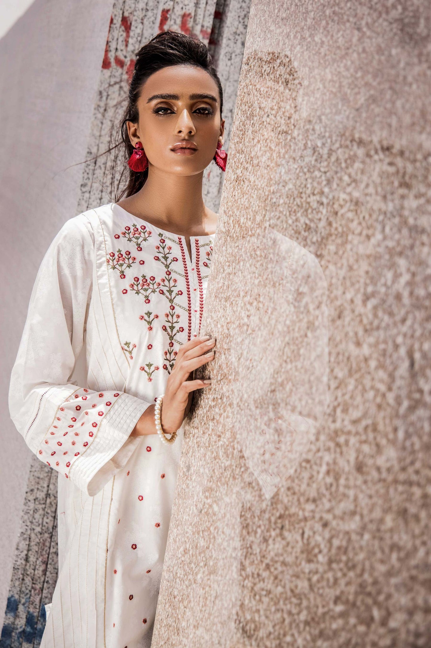 Stitched 1 Piece Embroidered Cambric Shirt