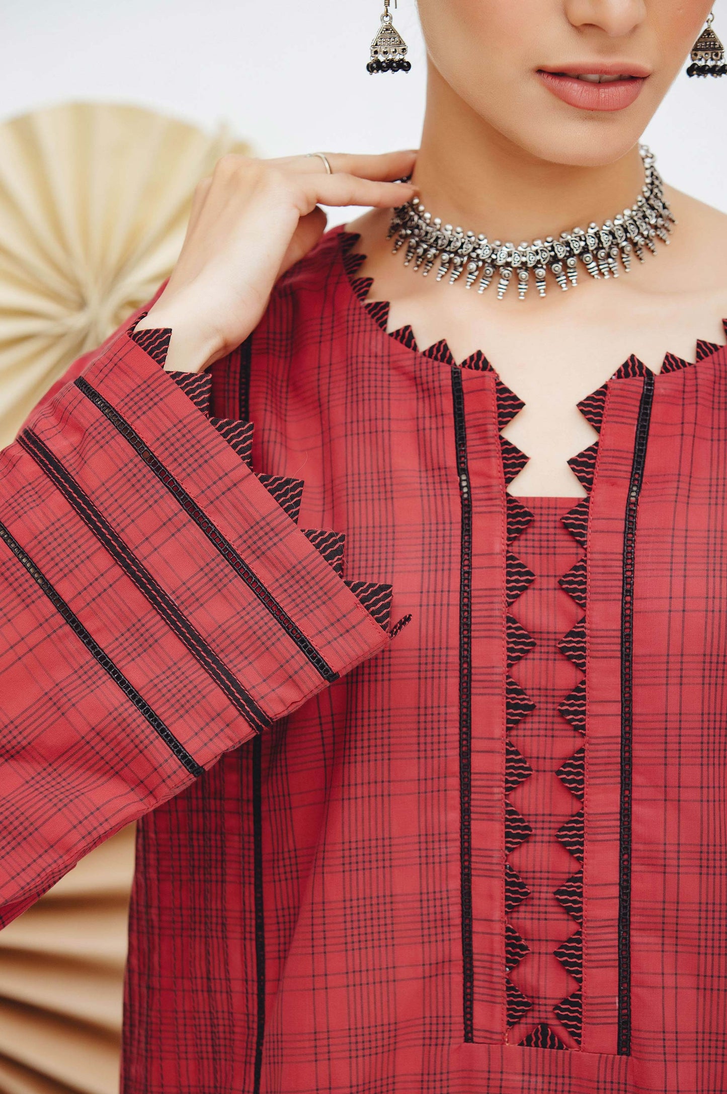 Stitched 1 Piece Embroidered Yarn Dyed Shirt