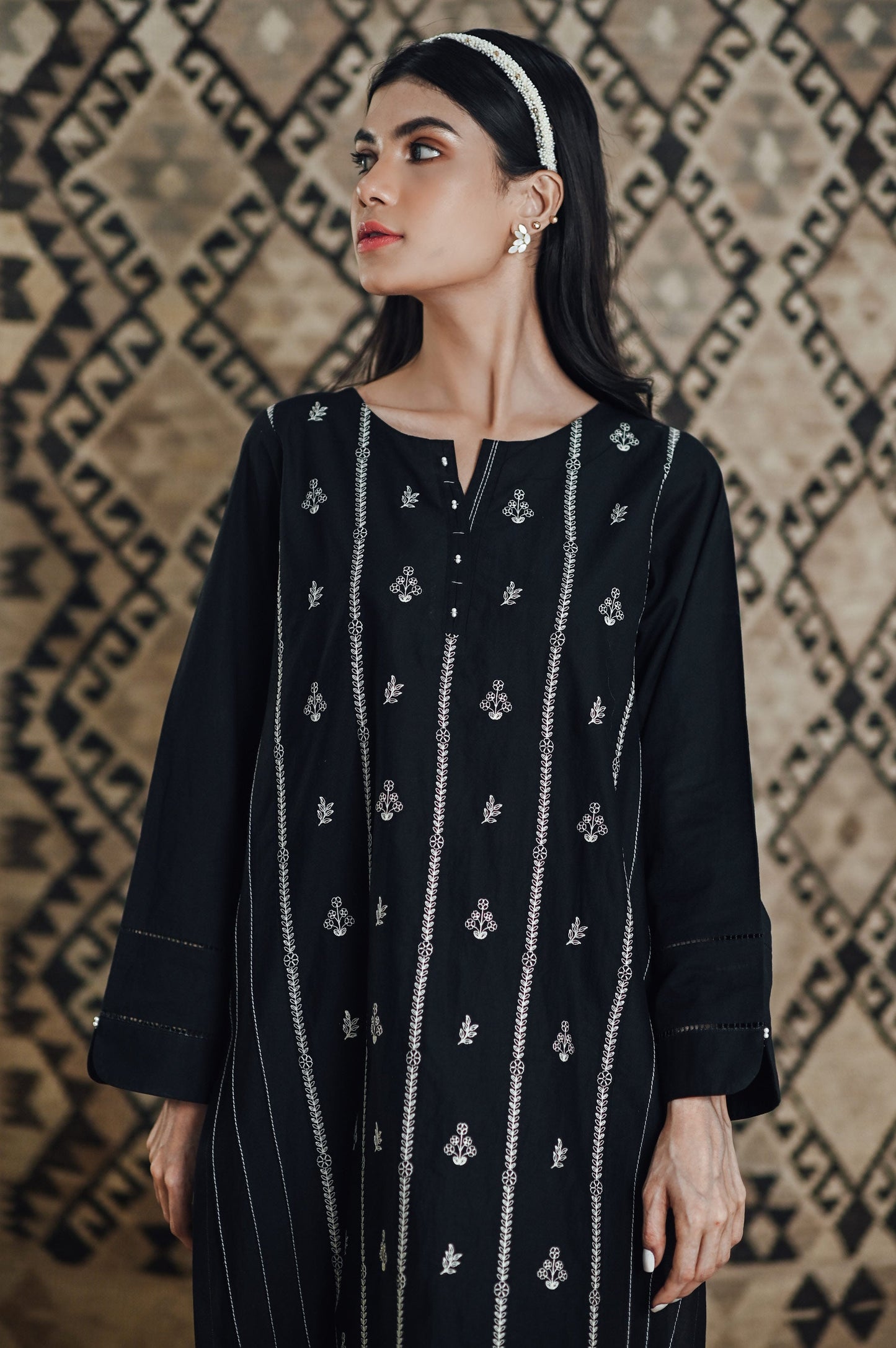 Stitched 1 Piece Embroidered Cambric Shirt