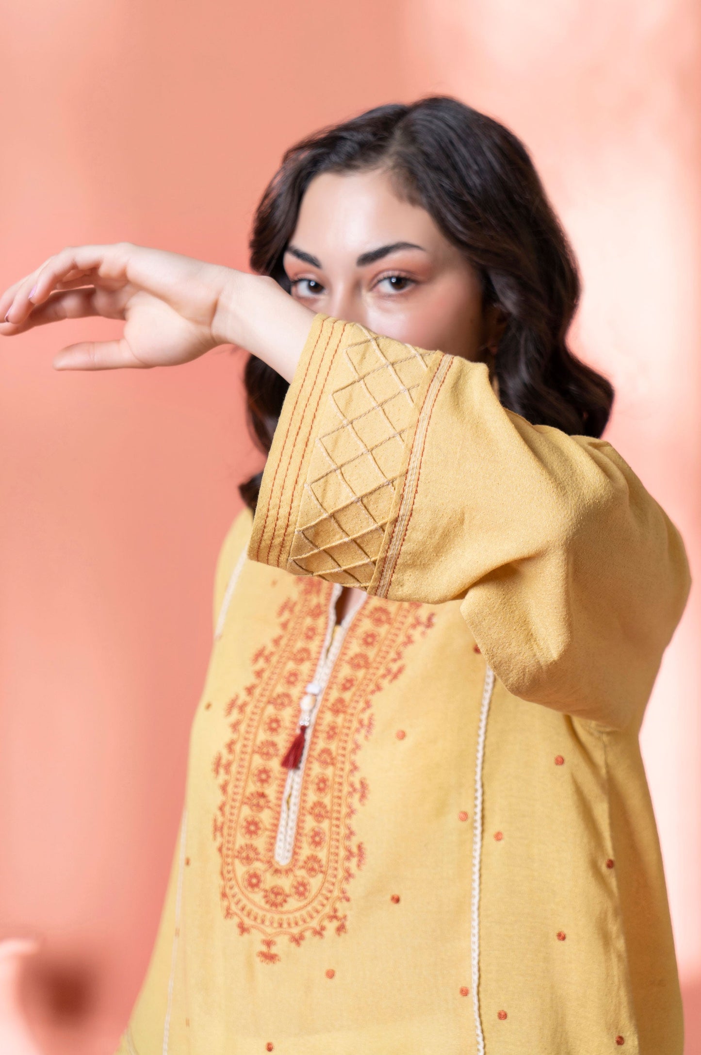 Stitched 1 Piece Embroidered Karandi Shirt