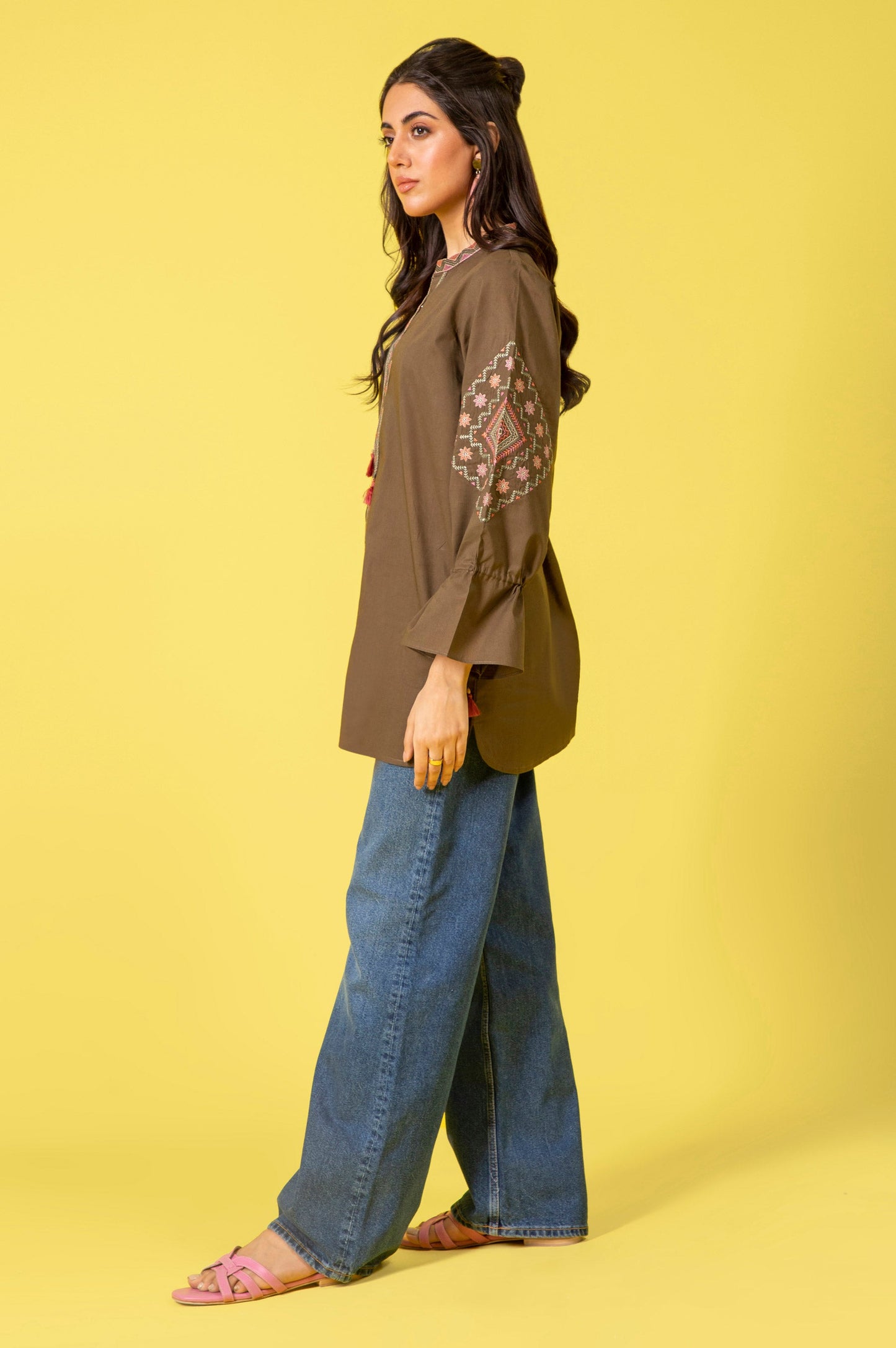 Stitched 1 Piece Embroidered Cambric Shirt