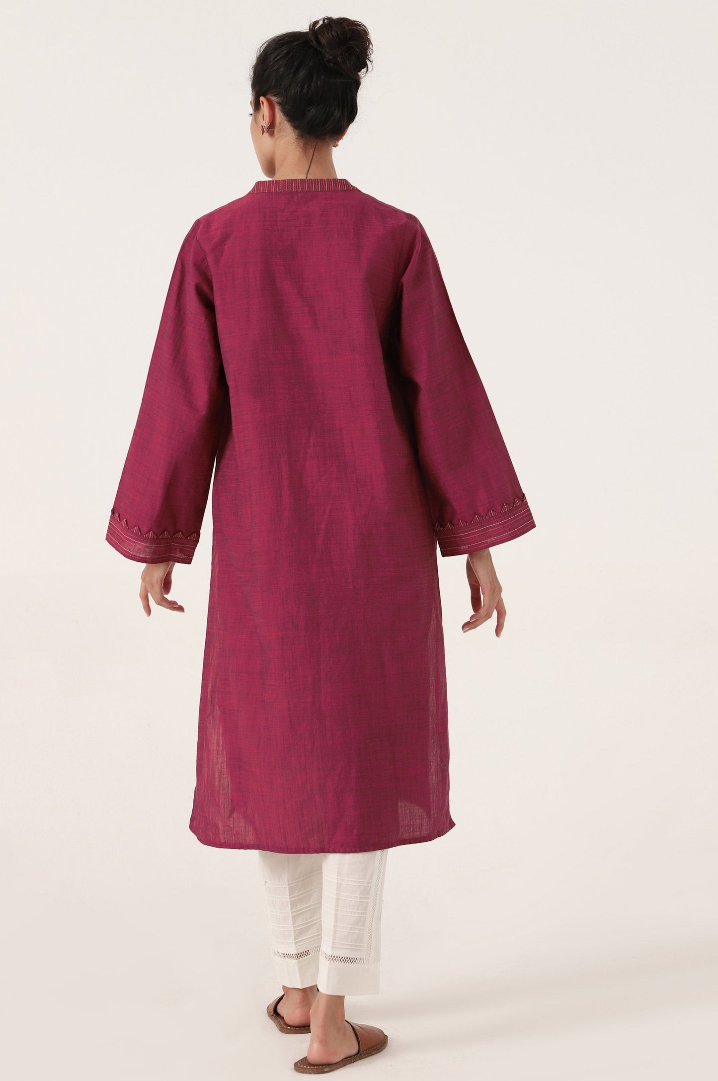 Stitched 1 Piece Embroidered Yarn Dyed Shirt