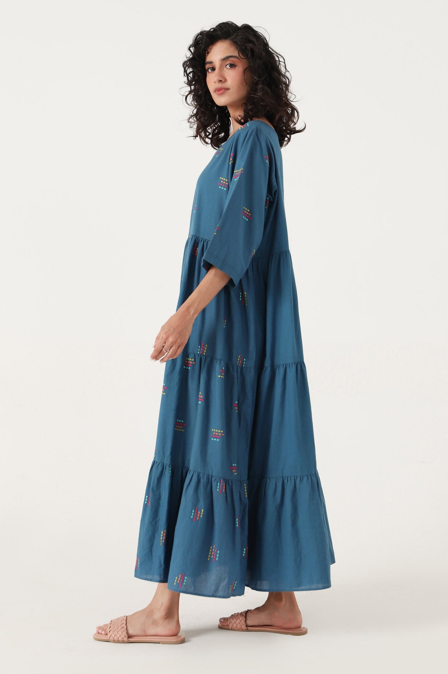 Stitched 1 Piece Embroidered Cambric Dress