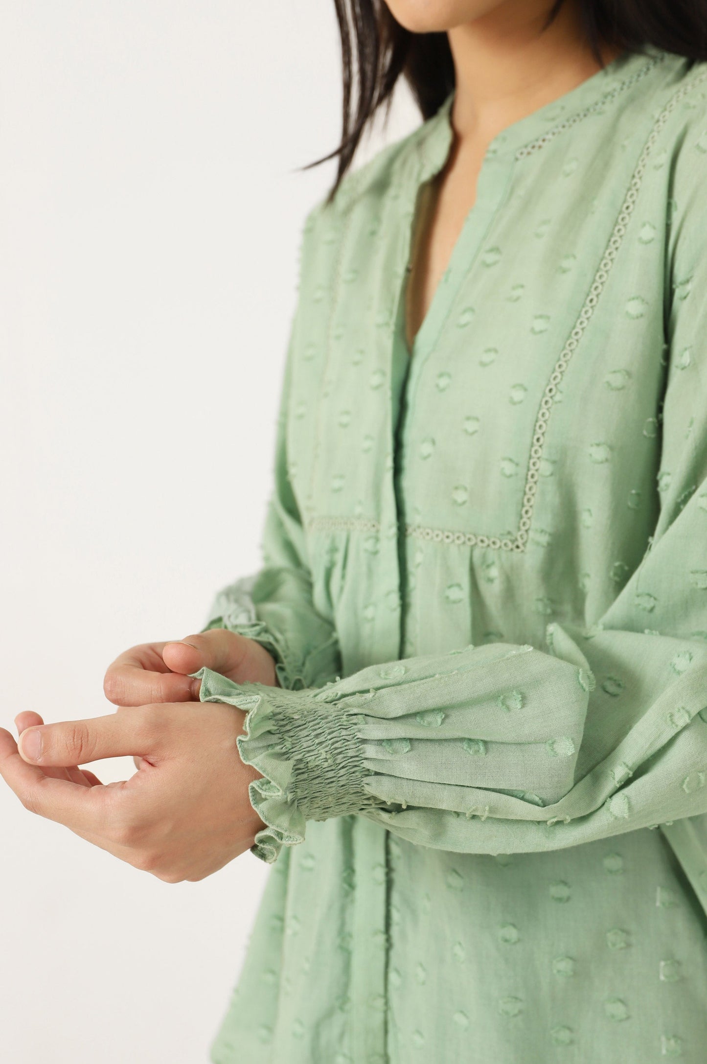 Stitched 1 Piece Embellished Brochia Shirt