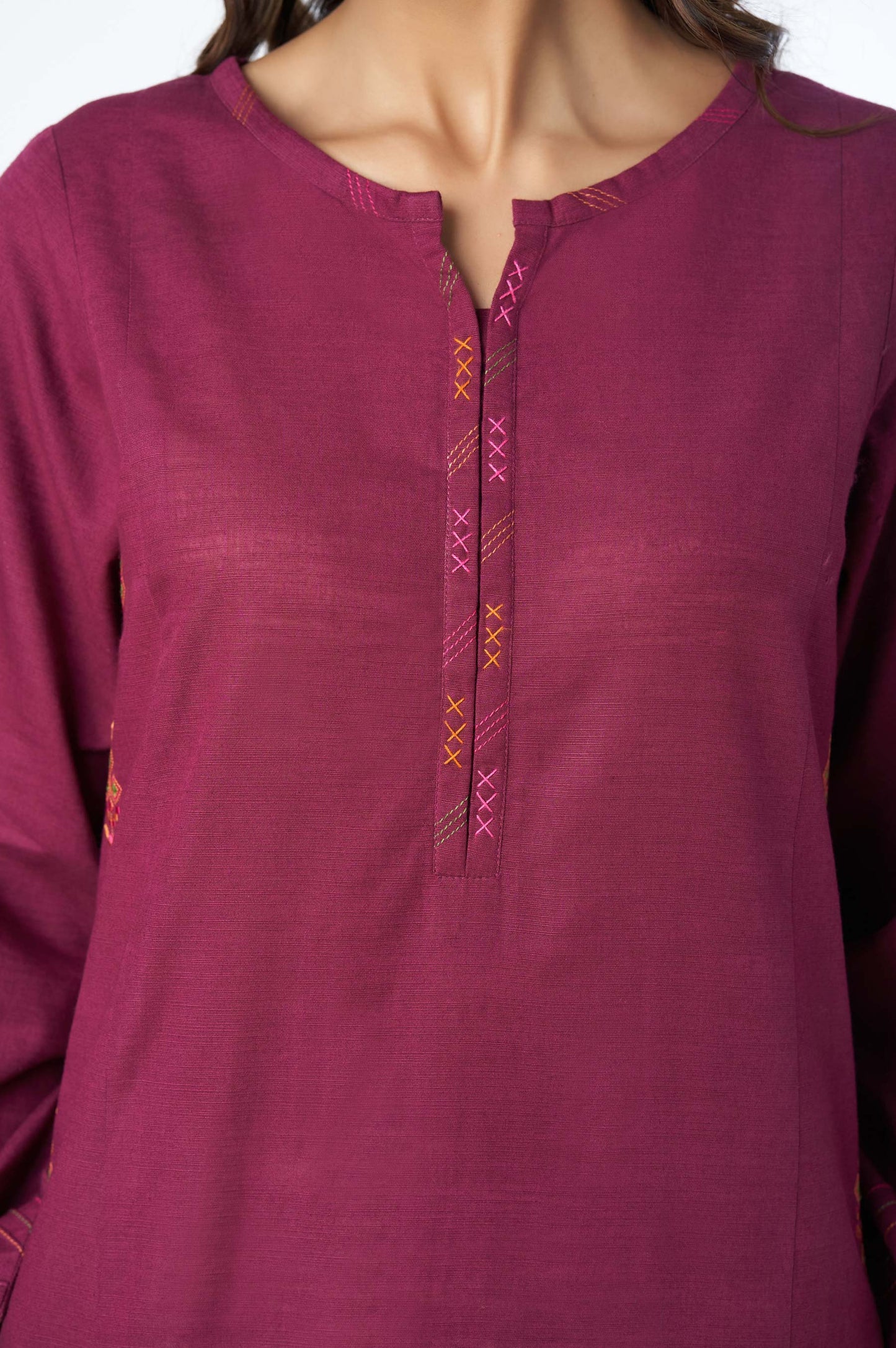 Stitched 1 Piece Embroidered Khaddar Shirt