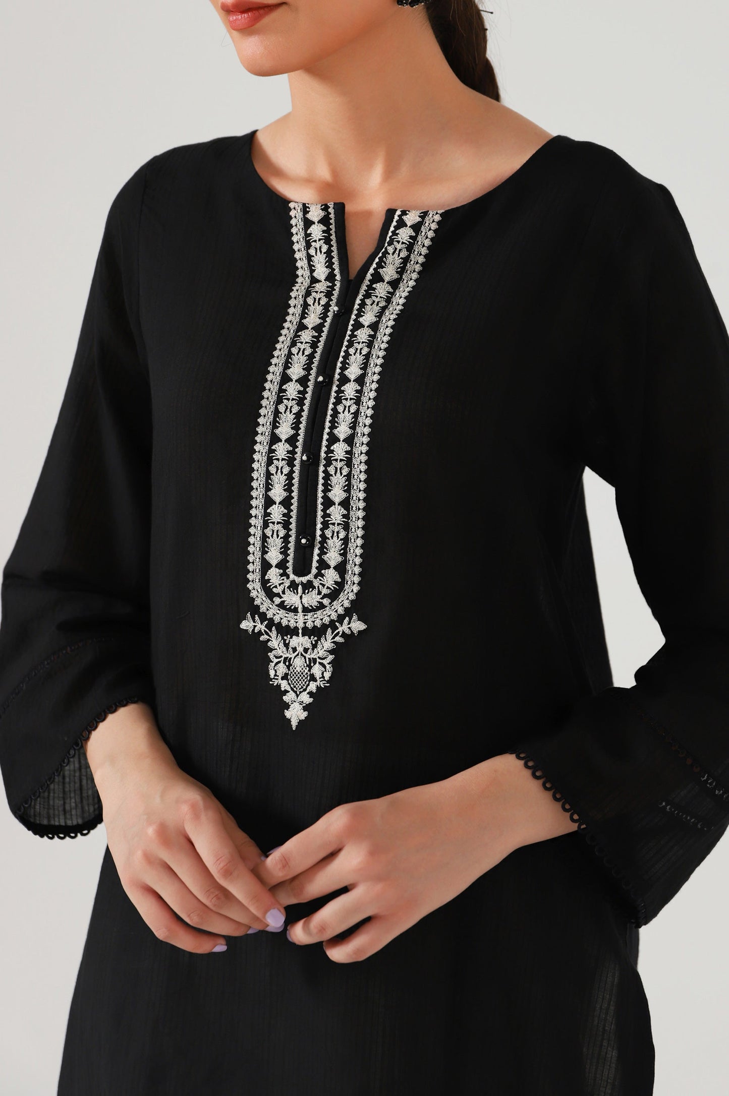 Stitched 1 Piece Embroidered Doria Shirt