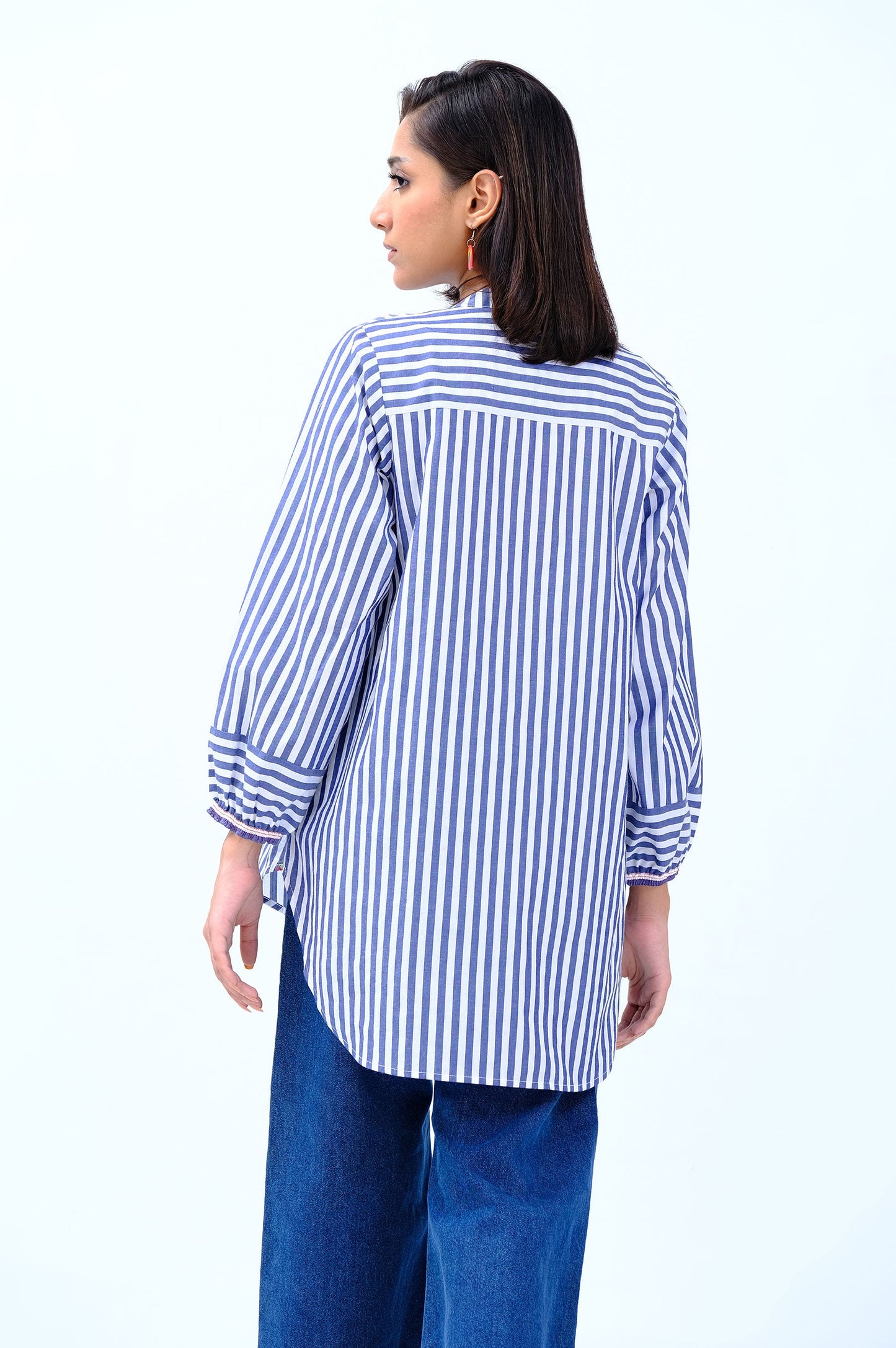 Stitched 1 Piece Embroidered Yarn Dyed Fusion Top