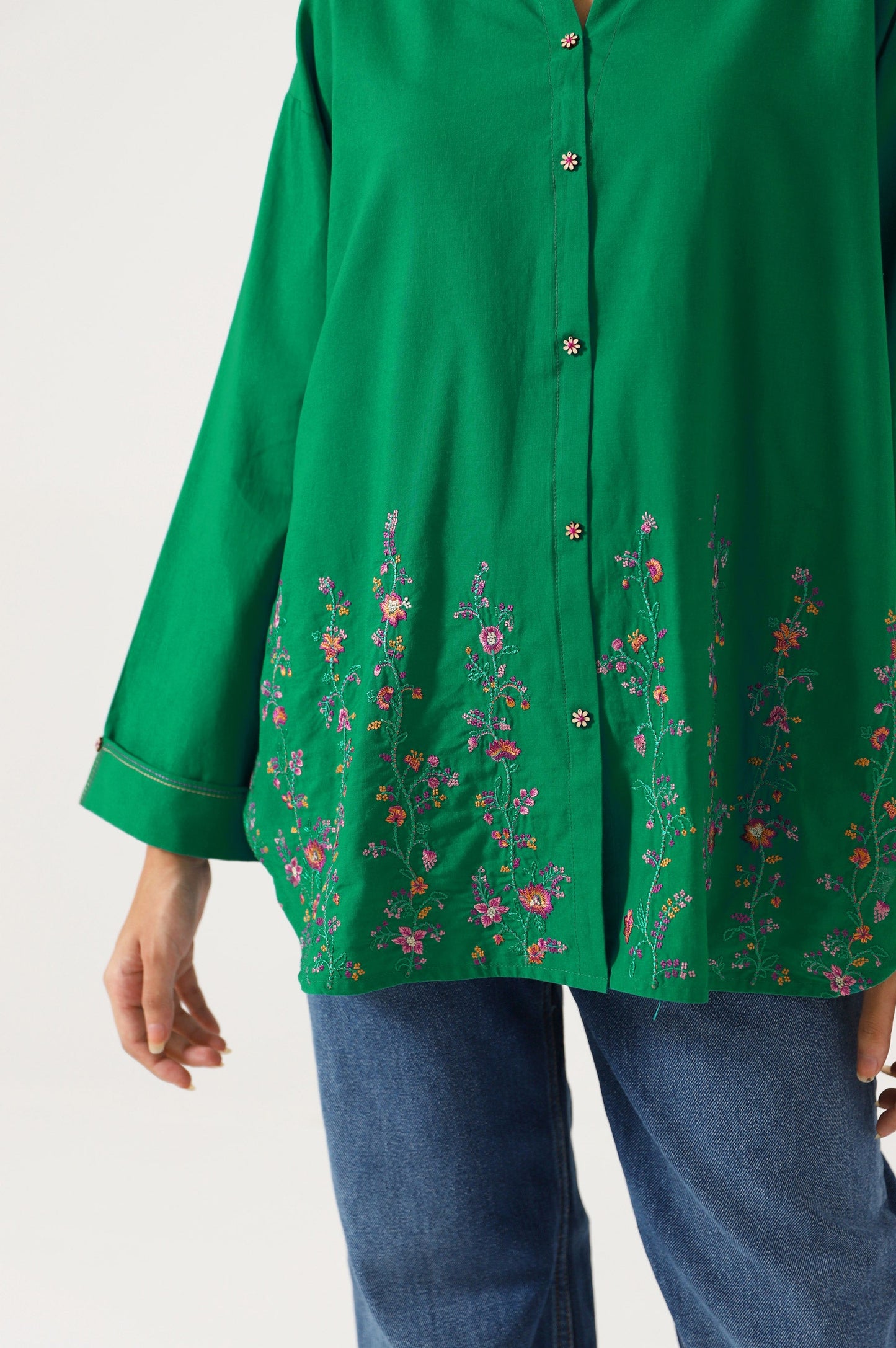 Stitched 1 piece Cambric Top