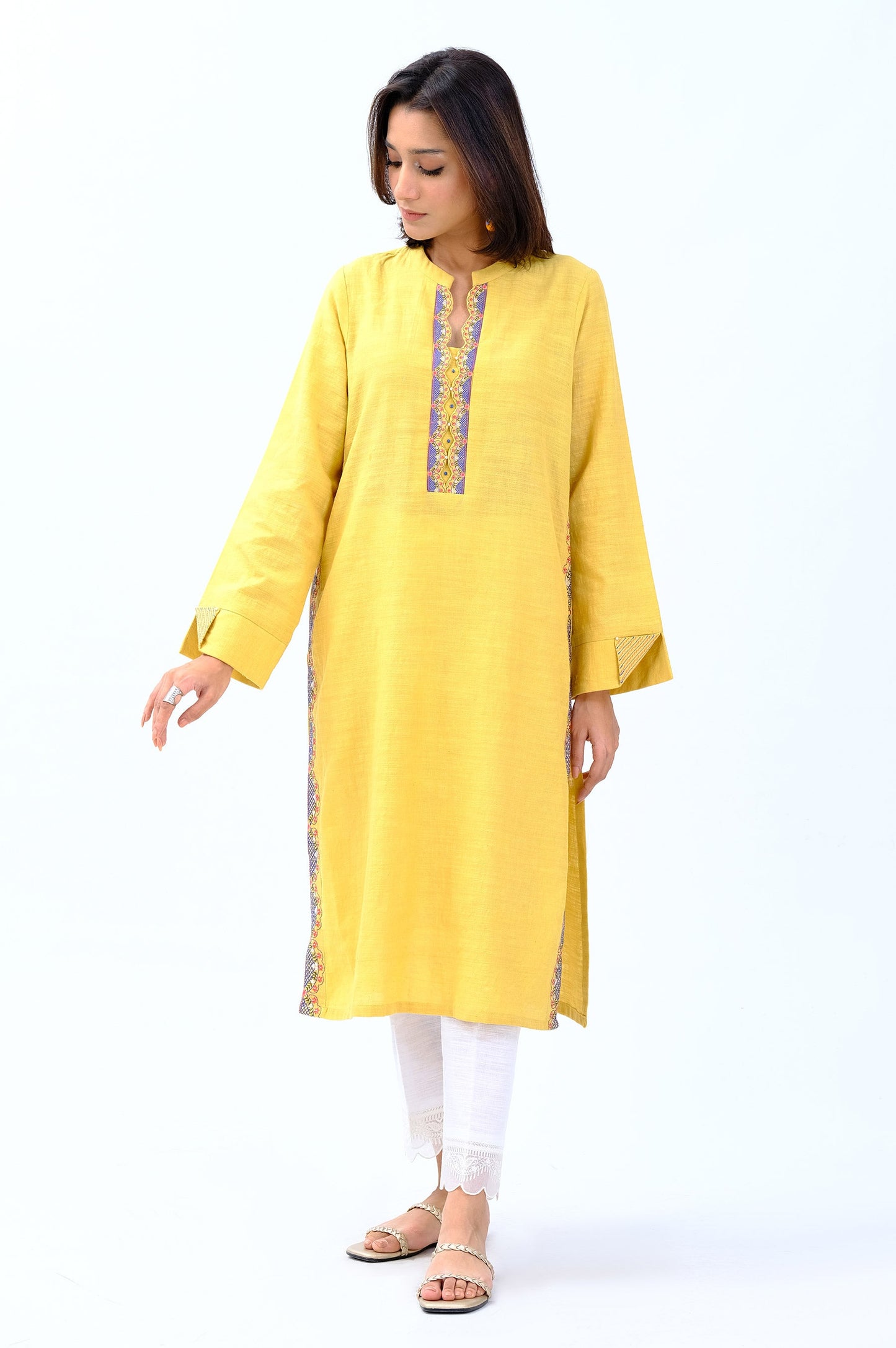 Stitched 1 Piece Embroidered Khaddar Shirt
