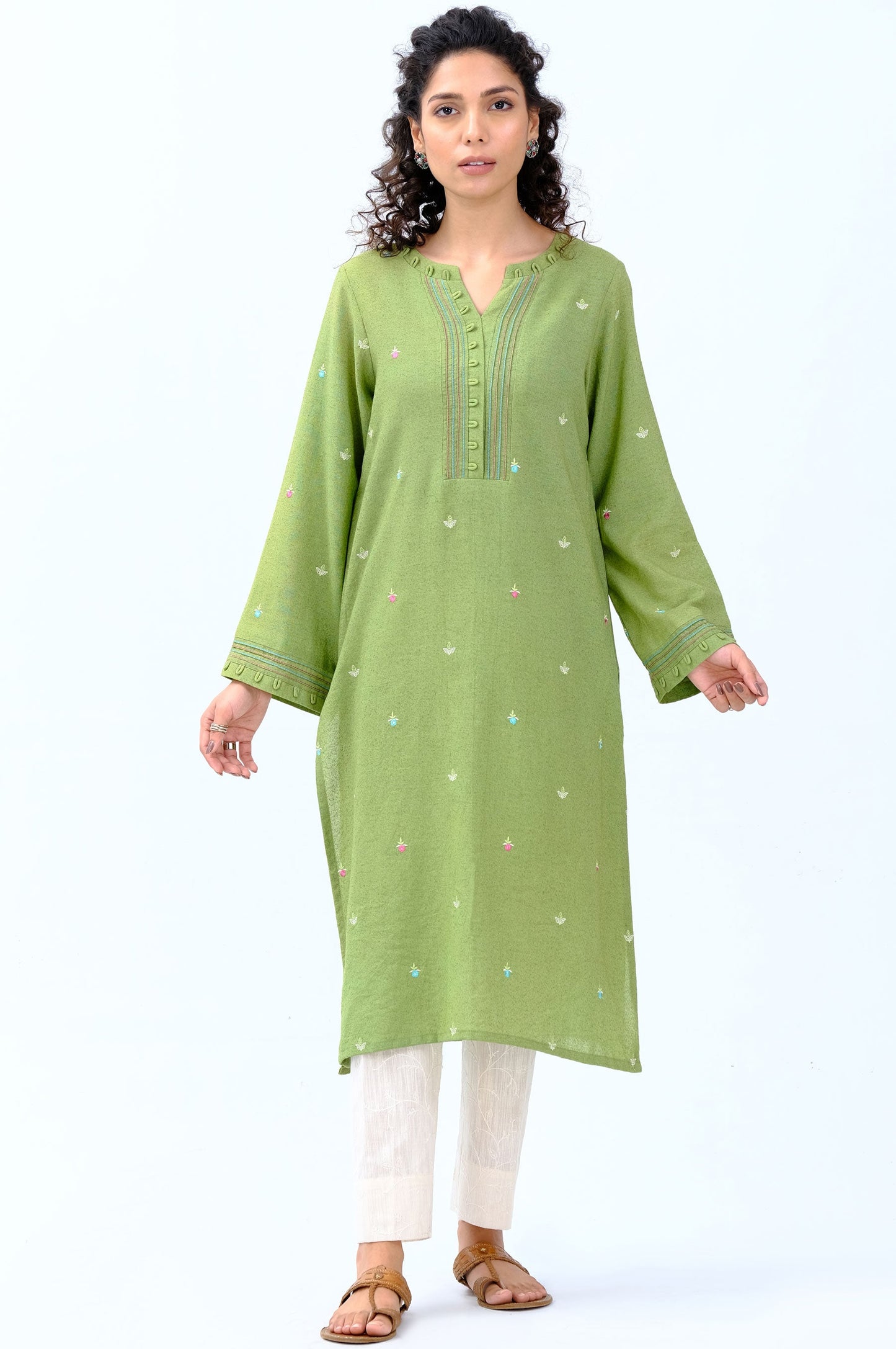 Stitched 1 Piece Embroidered Karandi Shirt