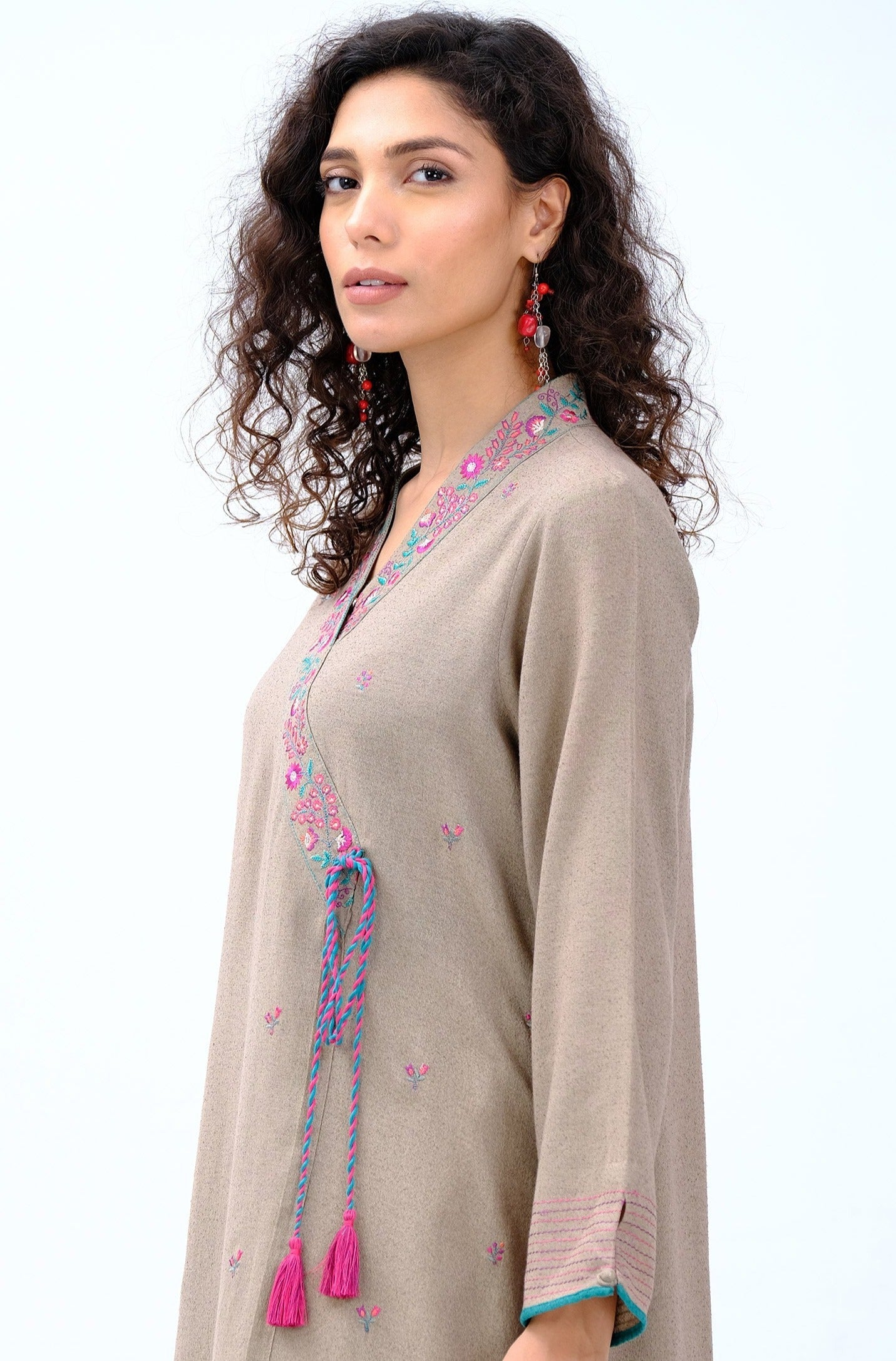 Stitched 1 Piece Embroidered Karandi Shirt