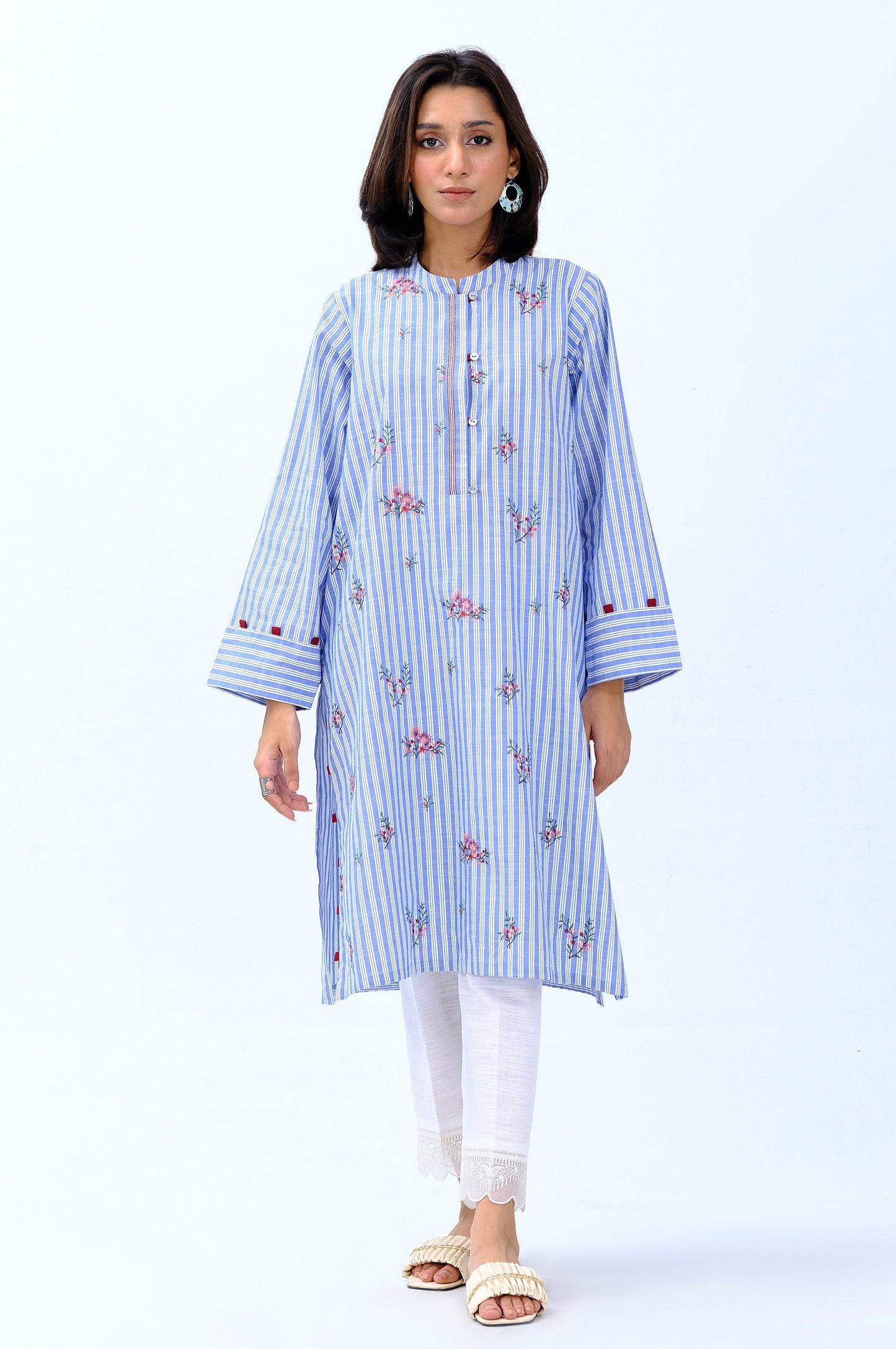 Stitched 1 Piece Embroidered YarnDyed Shirt