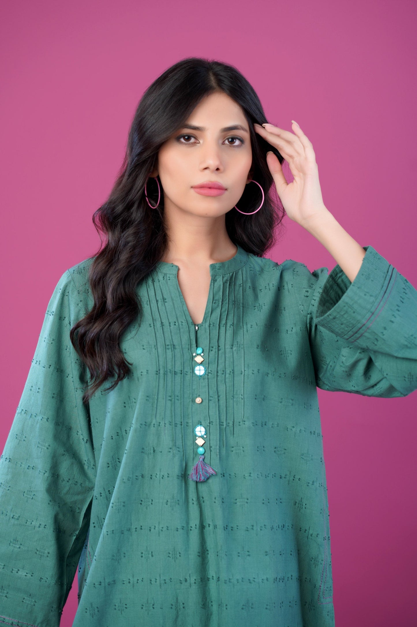 Stitched 1 Piece Brochia Jacquard Outfit