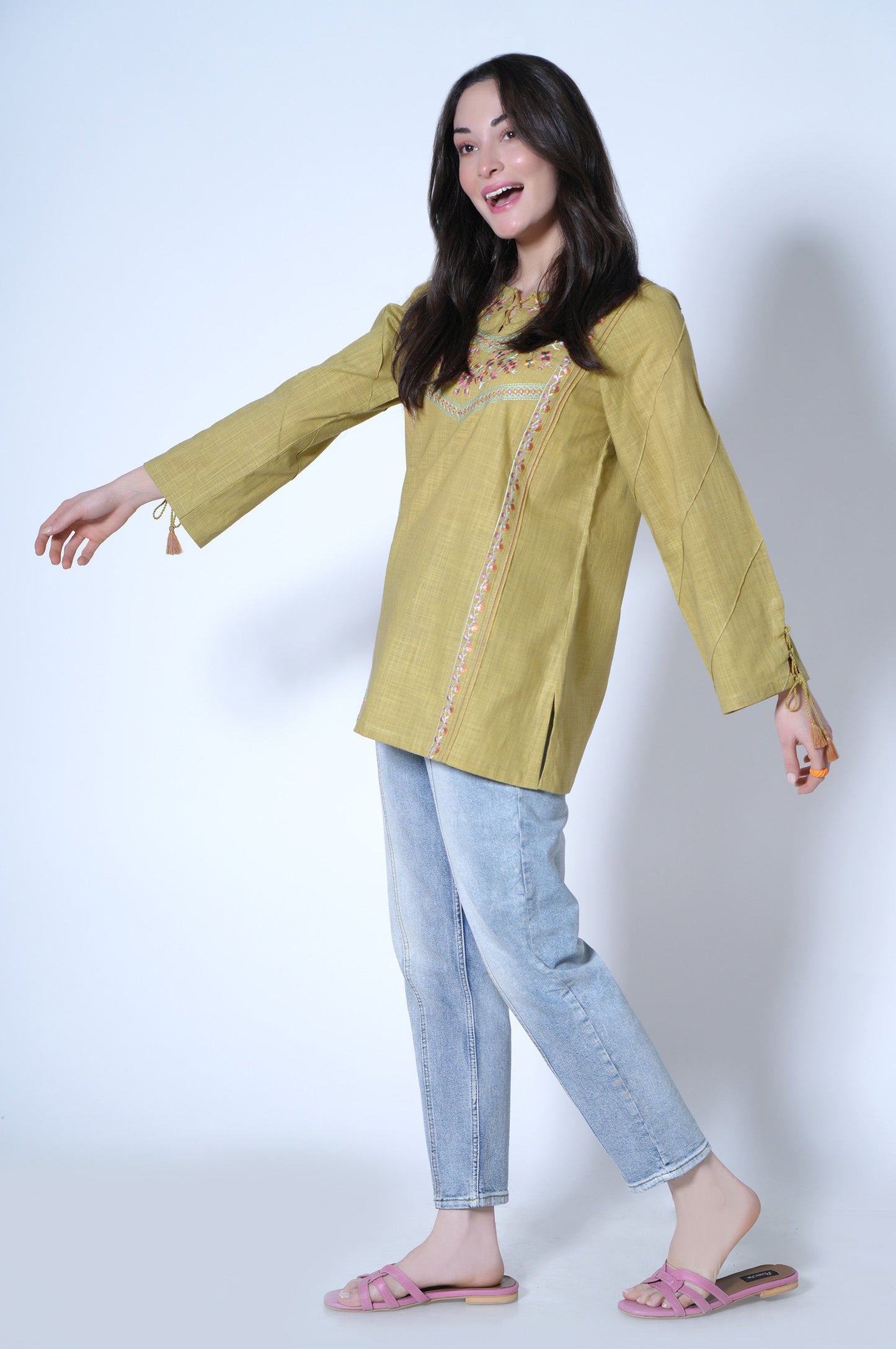 Stitched 1 Piece Cotton Slub Top