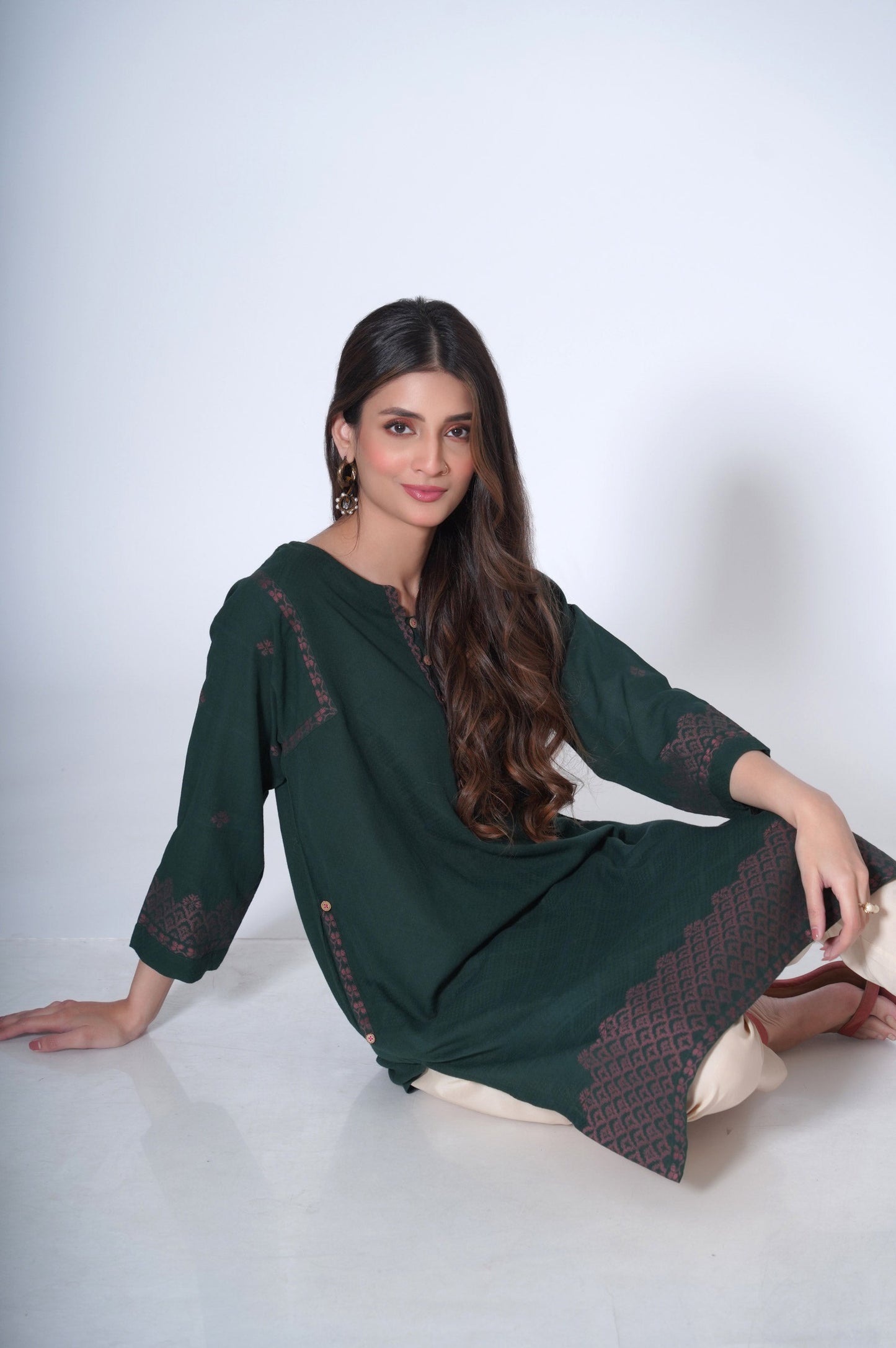 Stitched 1 piece Jacquard Outfit